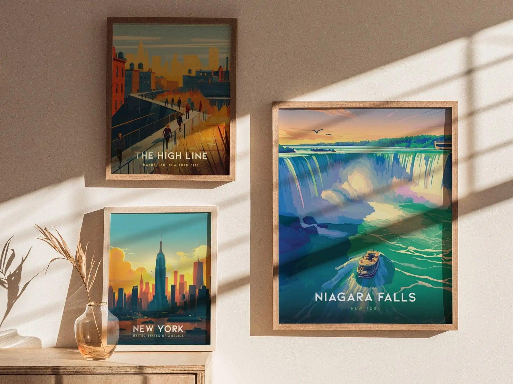 Niagara Falls New York Poster, Majestic Waterfall Art, Framed/Unframed Niagara Print, Travel Gift, Natural Wonder Decor, Airbnb Wall Art - Swell Scenes