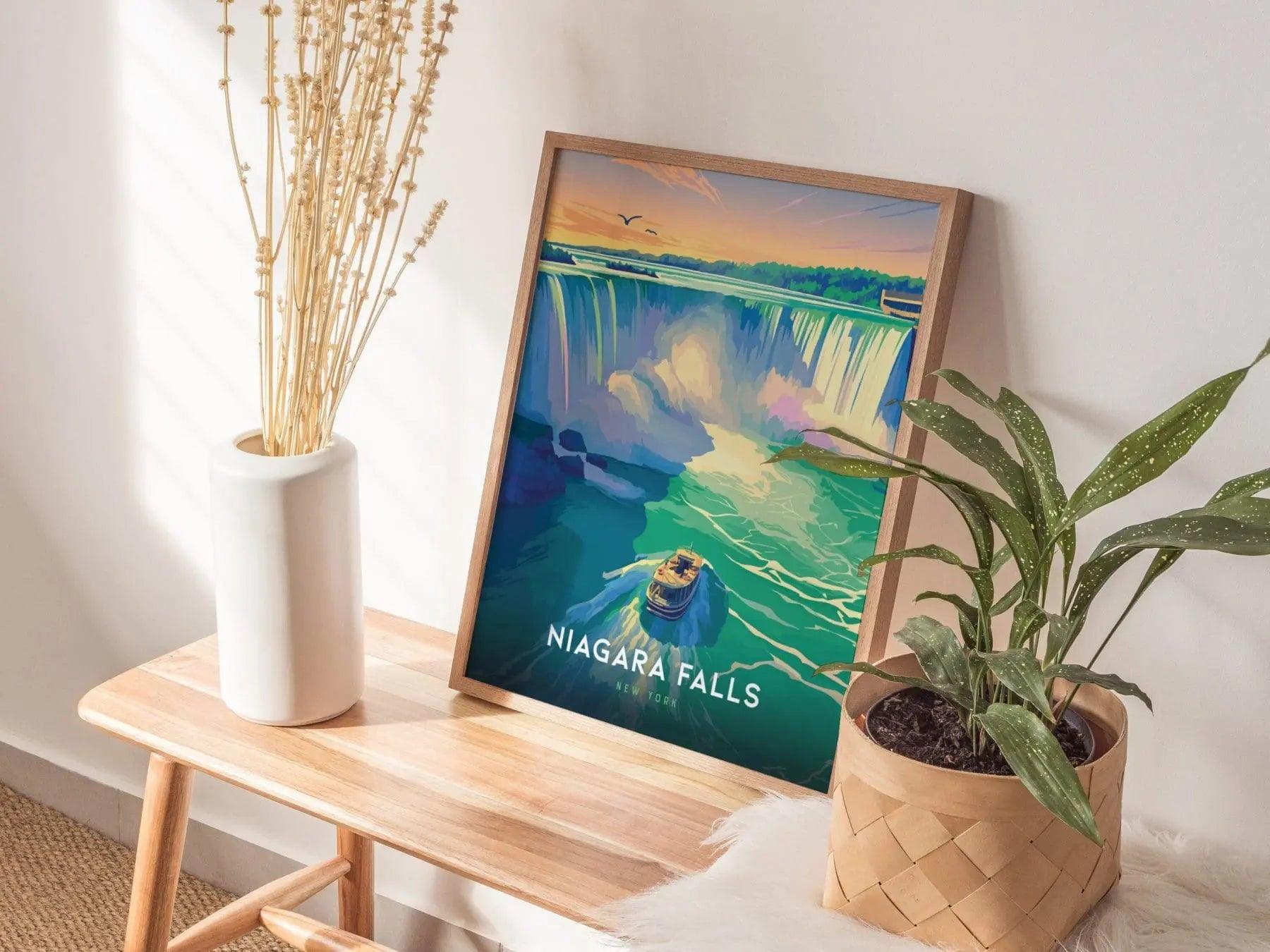 Niagara Falls New York Poster, Majestic Waterfall Art, Framed/Unframed Niagara Print, Travel Gift, Natural Wonder Decor, Airbnb Wall Art - Swell Scenes