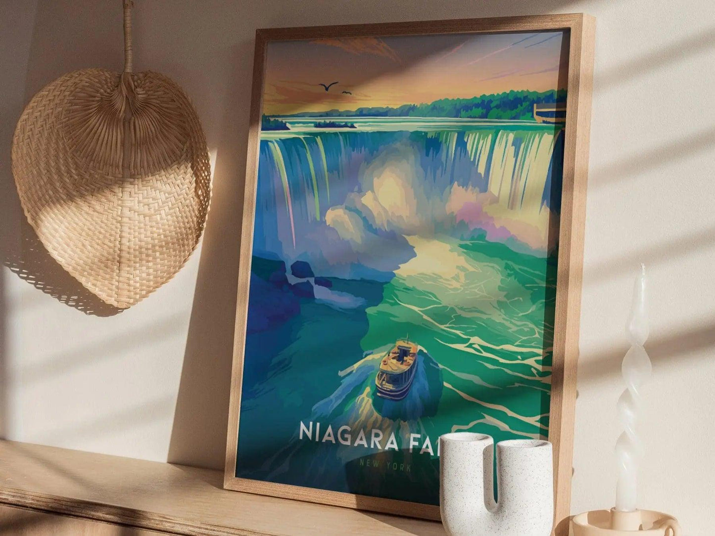 Niagara Falls New York Poster, Majestic Waterfall Art, Framed/Unframed Niagara Print, Travel Gift, Natural Wonder Decor, Airbnb Wall Art - Swell Scenes