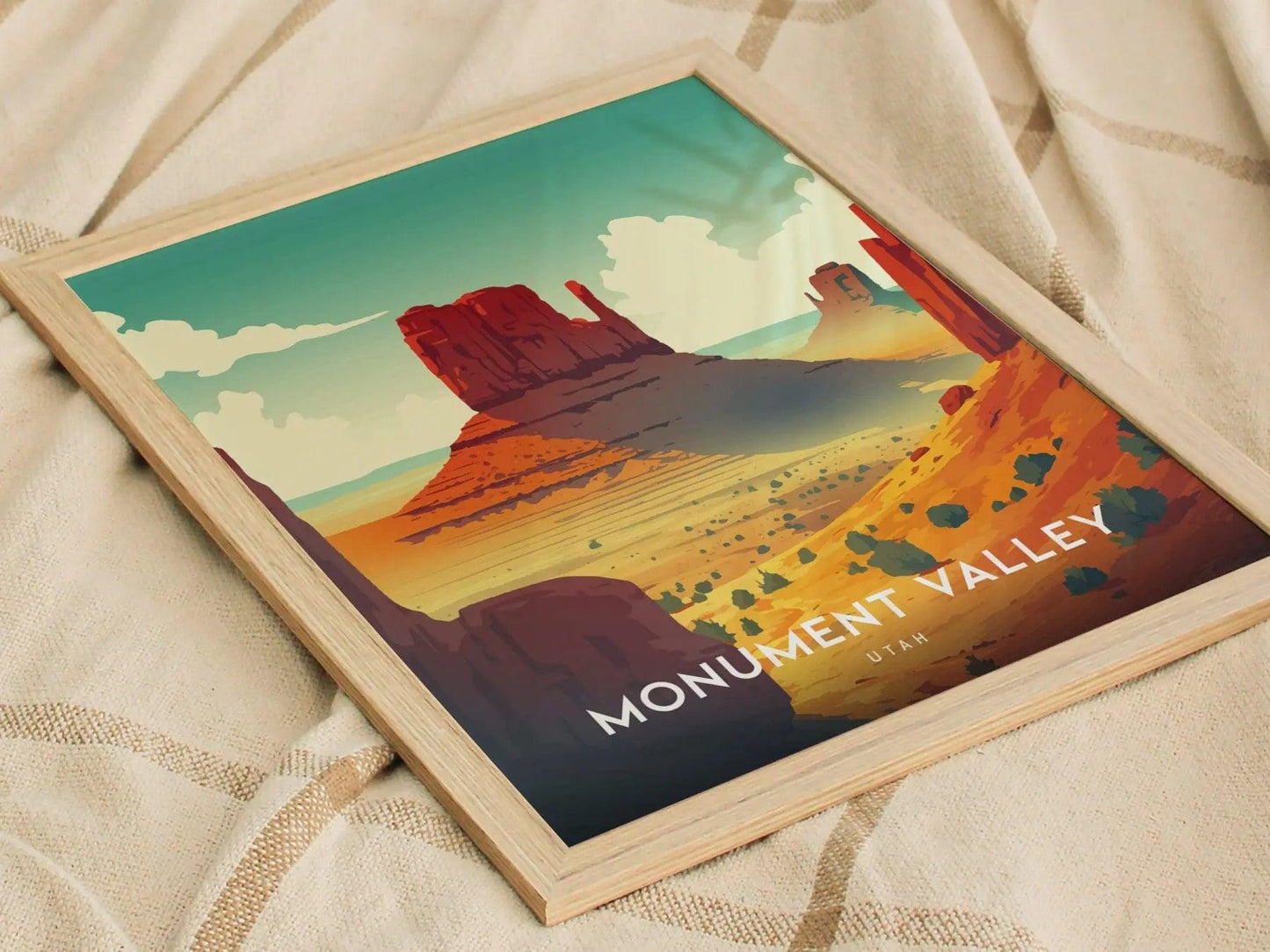 Monument Valley Utah Poster, Iconic Desert Landscape Art, Framed/Unframed Navajo Tribal Park Print, Travel Gift, Western Decor, Travel Decor - Swell Scenes