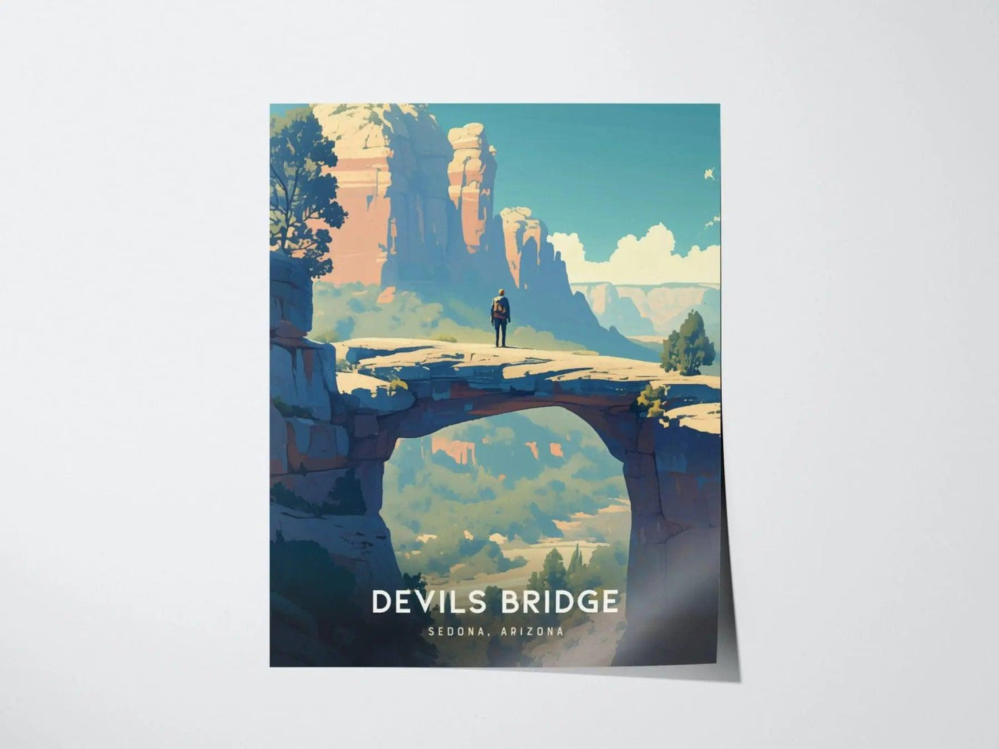 Devils Bridge Sedona Poster, Arizona Hiking Trail Art, Framed/Unframed Nature Print, Adventure Gift, Sedona Landscape Decor, Sedona Souvenir - Swell Scenes