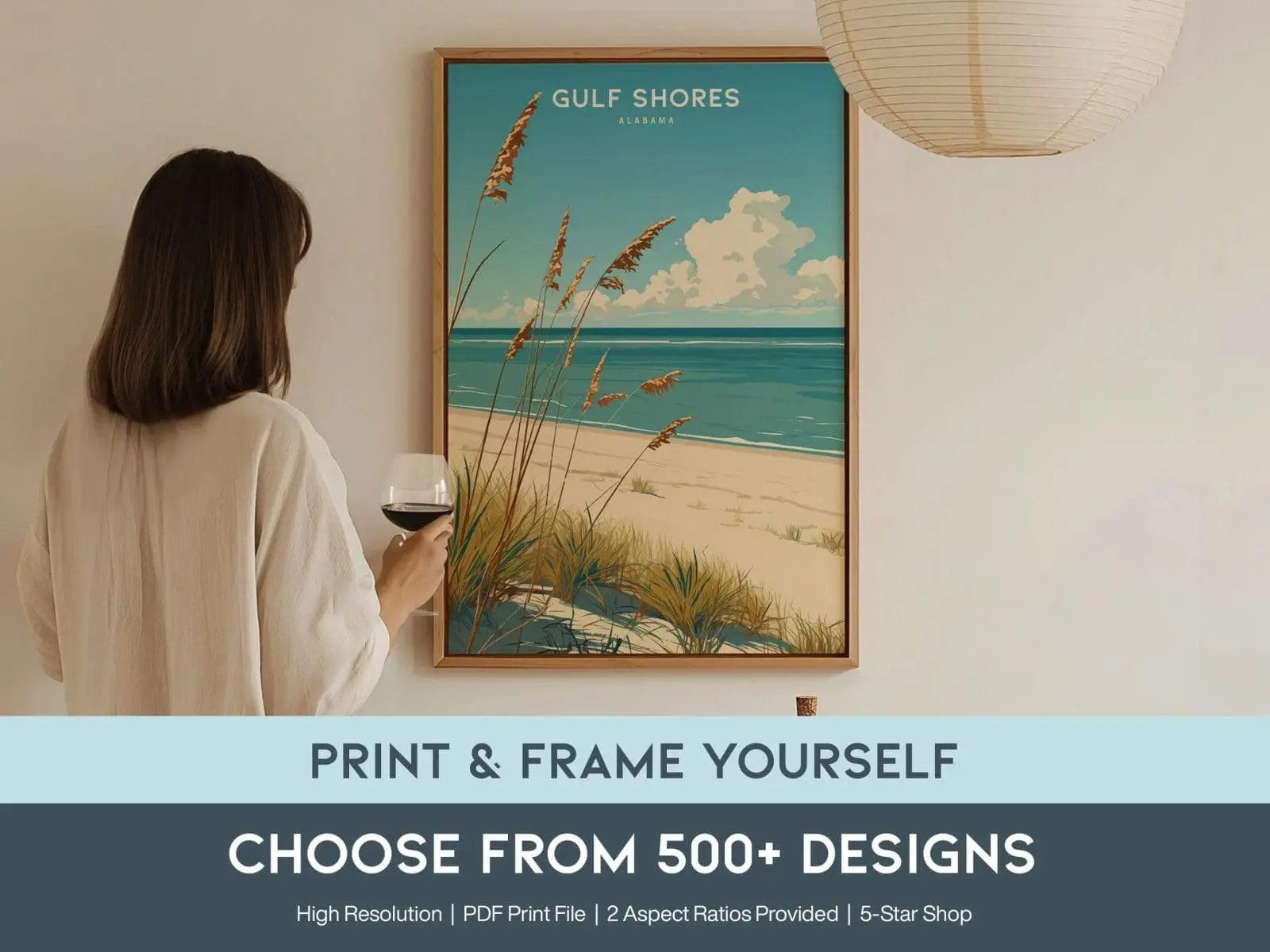 Digital Version Art Print - Choose From 500+ Locations & Designs, Modern Wall Art High Resolution Printing PDF Vector File Travel Prints - Swell Scenes