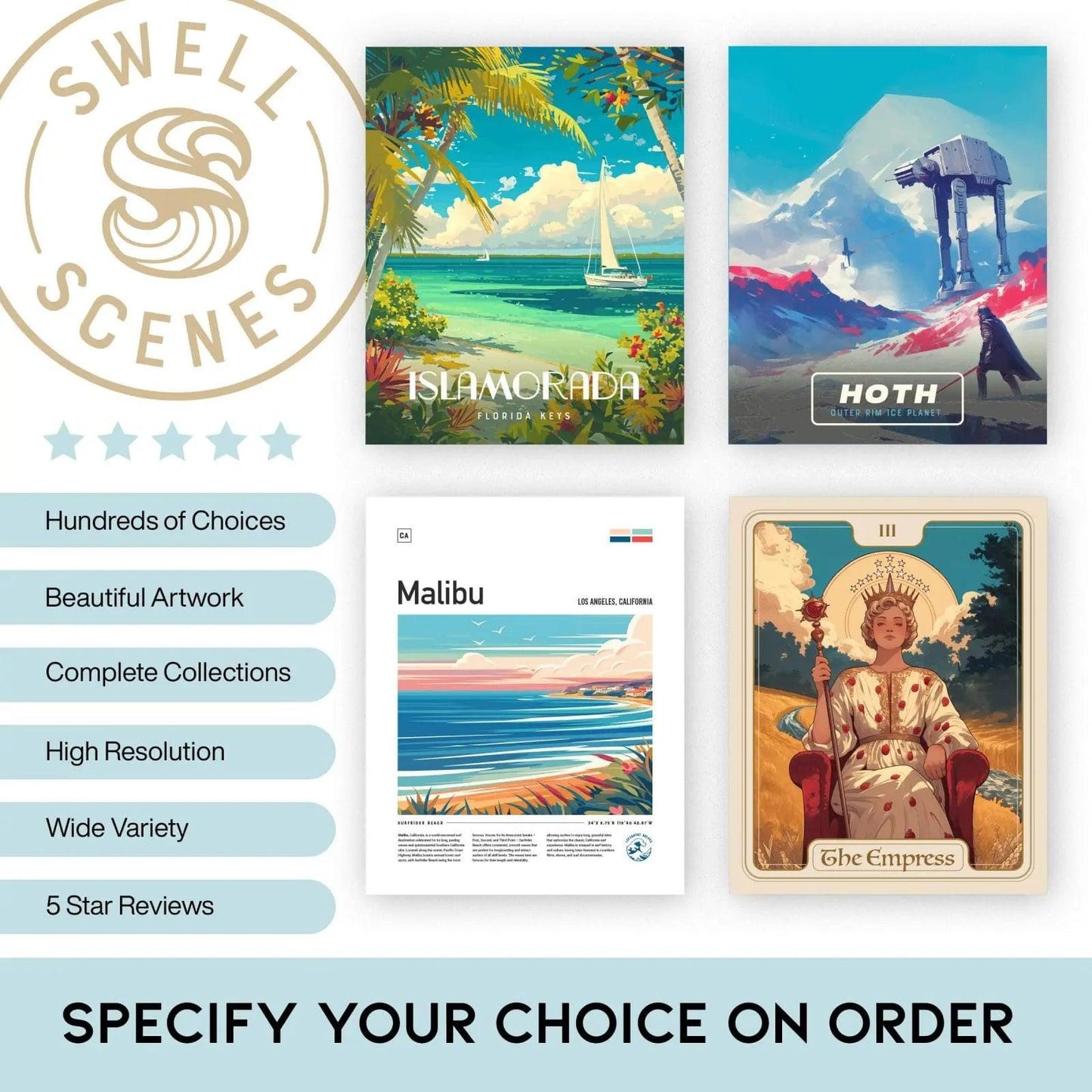 Digital Version Art Print - Choose From 500+ Locations & Designs, Modern Wall Art High Resolution Printing PDF Vector File Travel Prints - Swell Scenes