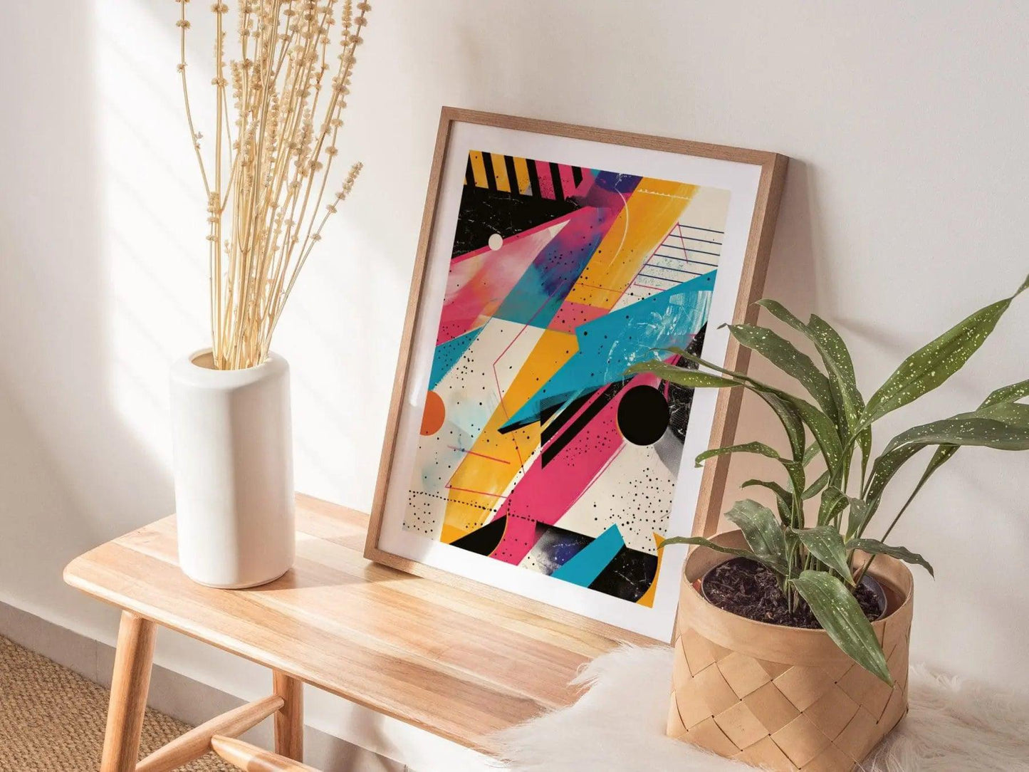 80s Retro Design Series 03, 1980s Style Vintage Abstract Shapes, Eighties Contemporary Art Framed Poster, Nostalgic Modern Art Home Decor - Swell Scenes