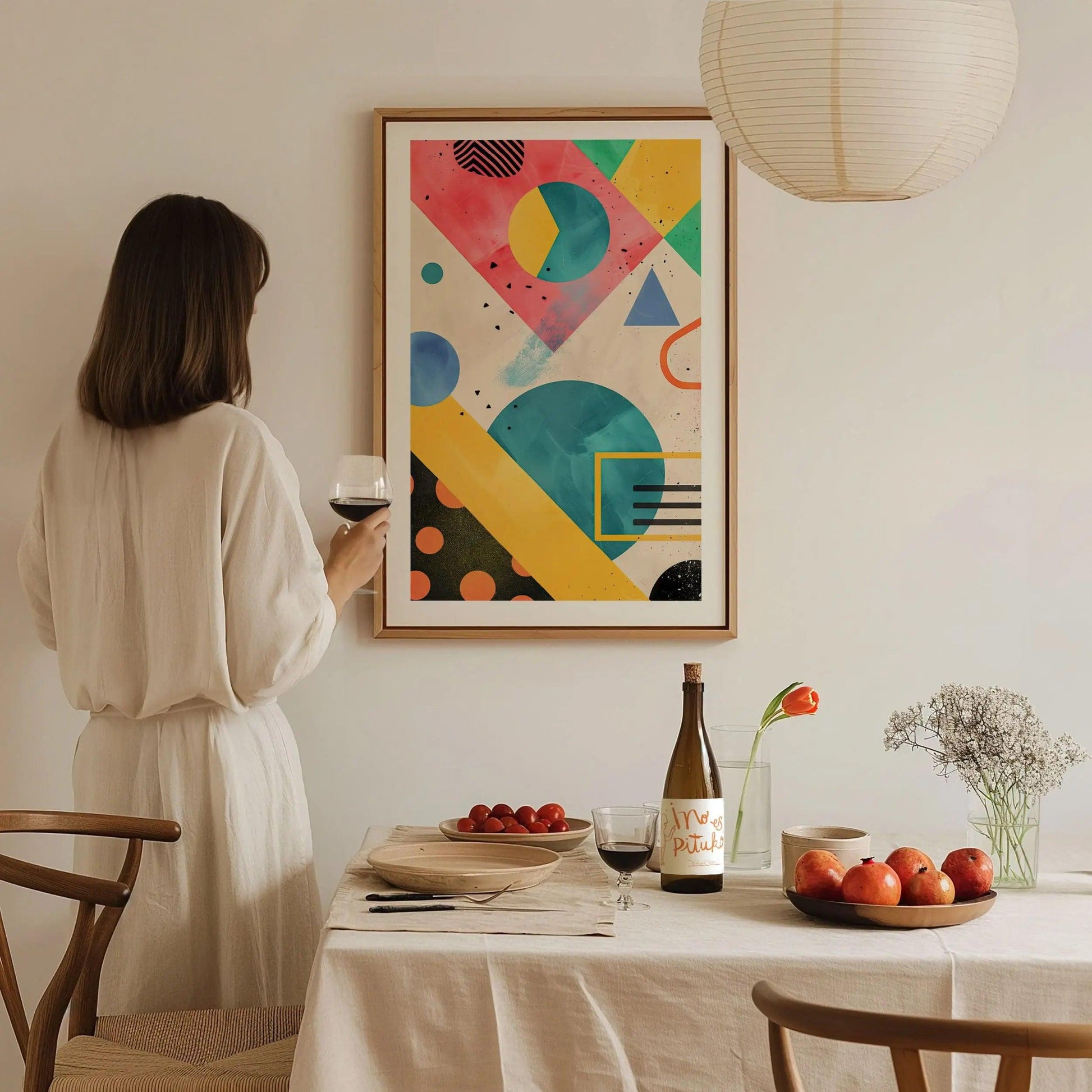 1990s Vintage Style Abstract Art 02, 90s Retrowave Design Series, Nineties Contemporary Art Framed Poster, Retro Modern Artwork Home Decor - Swell Scenes