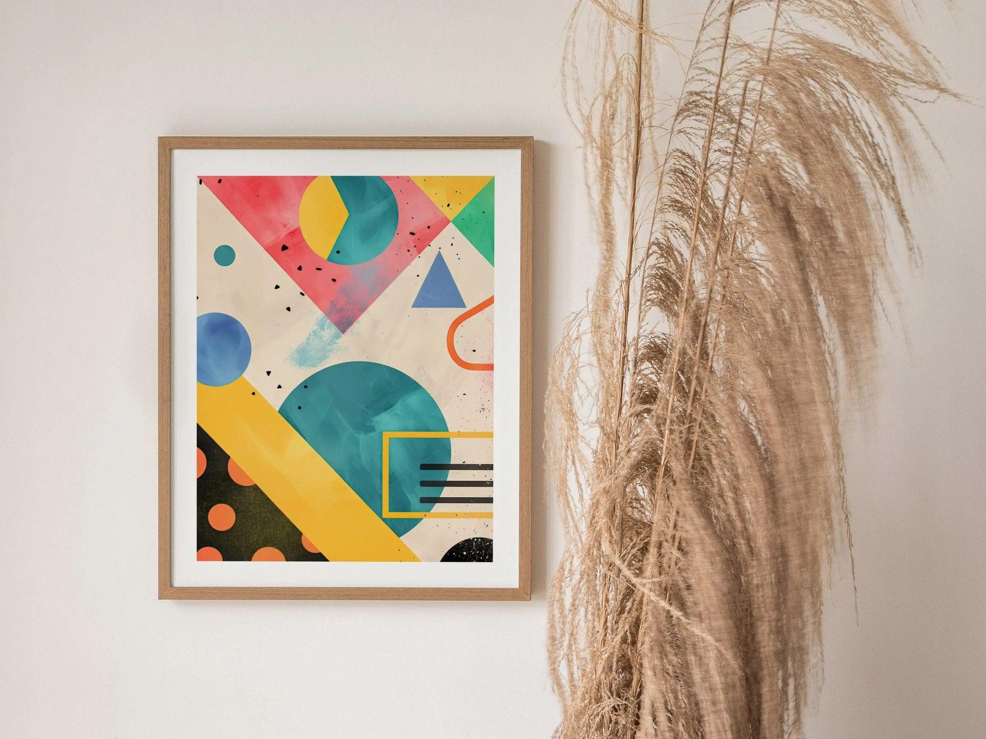 1990s Vintage Style Abstract Art 02, 90s Retrowave Design Series, Nineties Contemporary Art Framed Poster, Retro Modern Artwork Home Decor - Swell Scenes