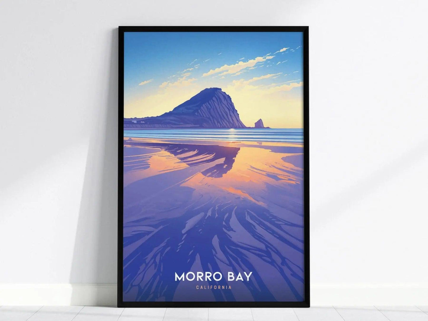 Morro Bay, California Poster - Serene Coastal Landscape, Perfect for Beach Enthusiasts, Available Framed or Unframed, West Coast Home Decor - Swell Scenes