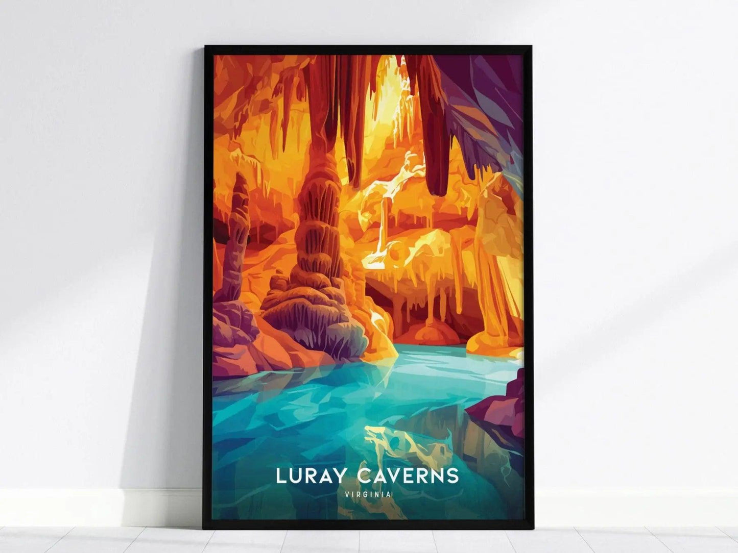 Luray Caverns, Virginia Poster - Stunning Cave Formations, Ideal for Nature and Geology Enthusiasts, Framed or Unframed, Home Decor Wall Art - Swell Scenes