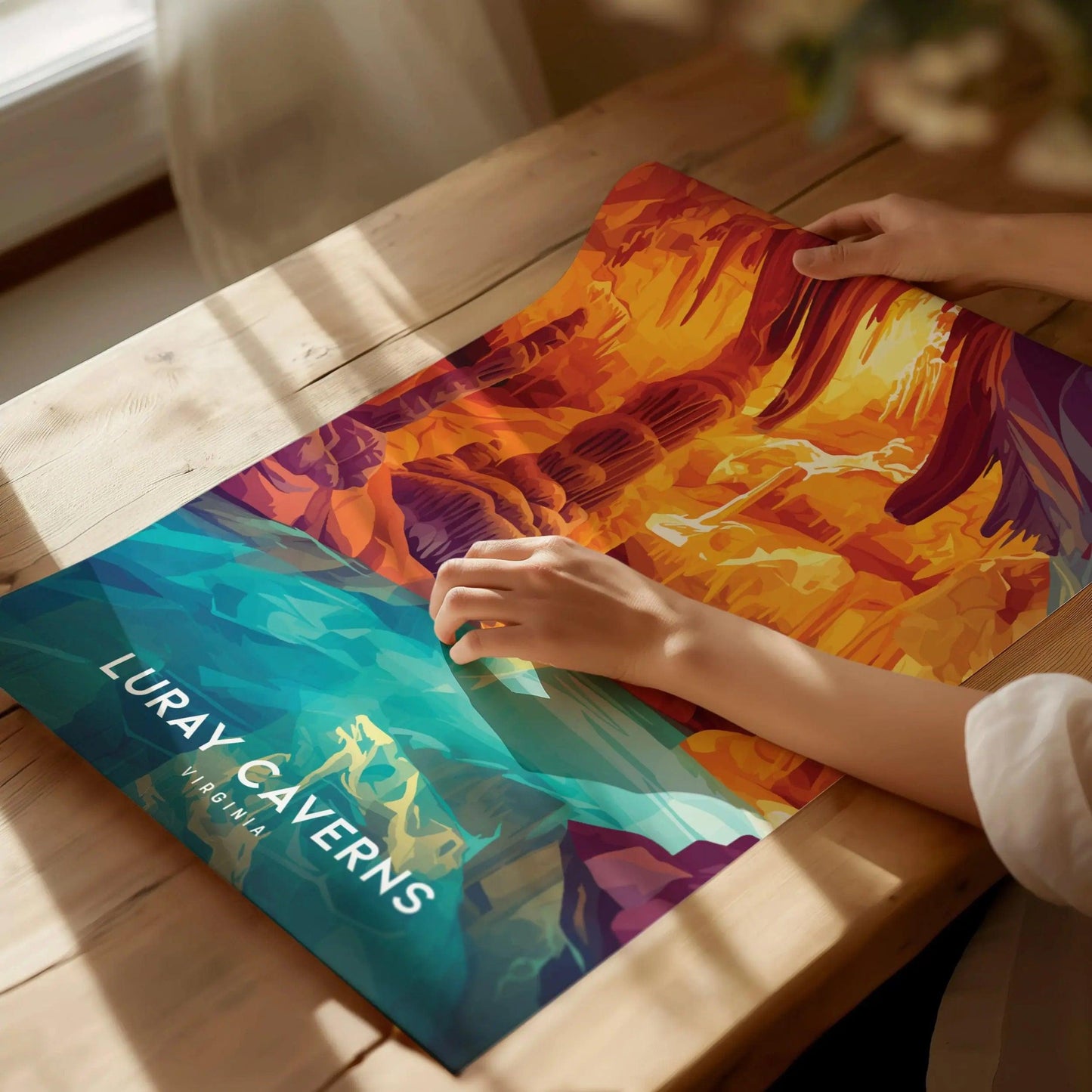 Luray Caverns, Virginia Poster - Stunning Cave Formations, Ideal for Nature and Geology Enthusiasts, Framed or Unframed, Home Decor Wall Art - Swell Scenes