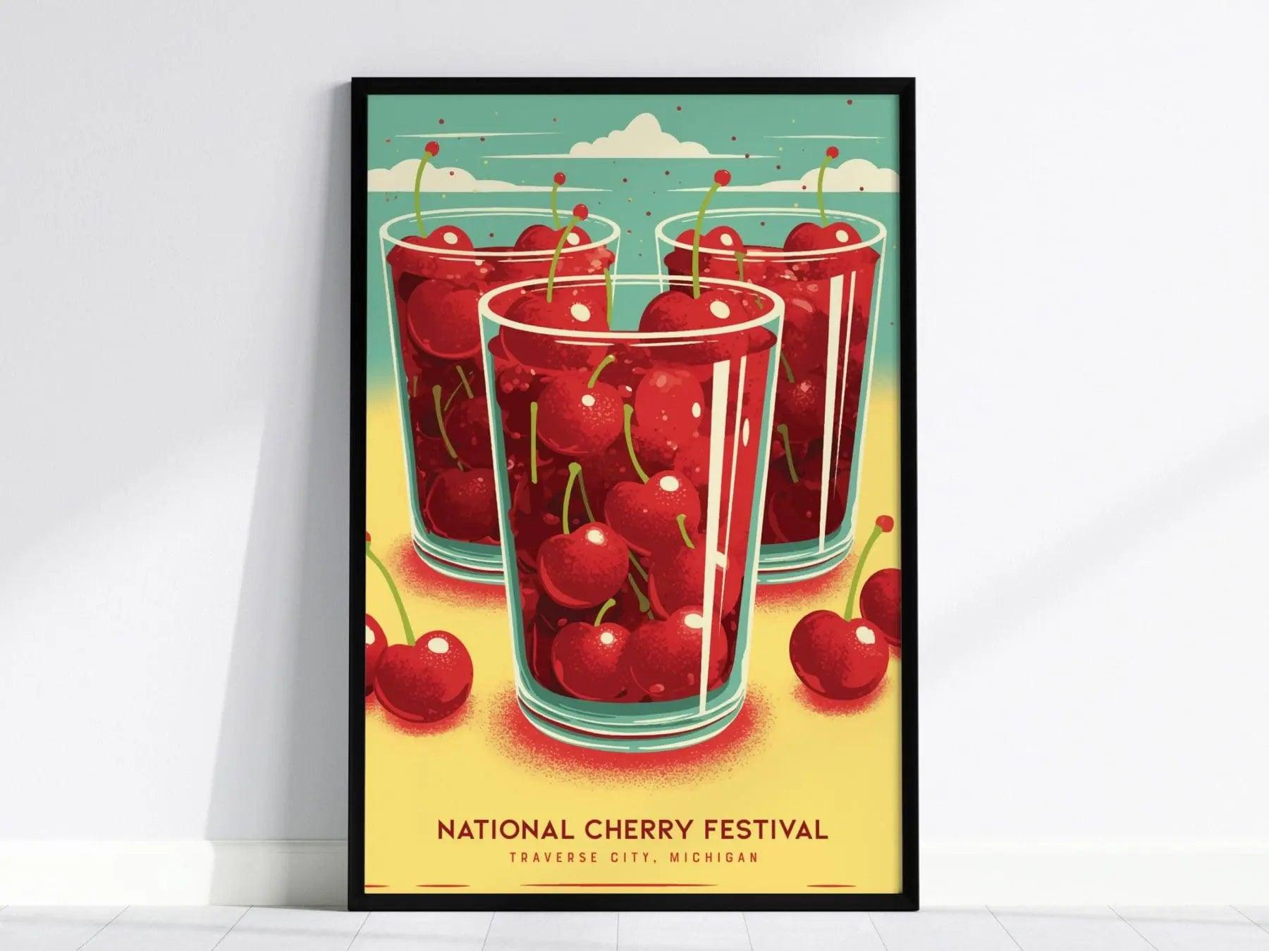 National Cherry Festival, Traverse City Michigan Poster - July Fourth Celebration, Framed/Unframed, Ideal for Festival Goers, Michigan Decor - Swell Scenes