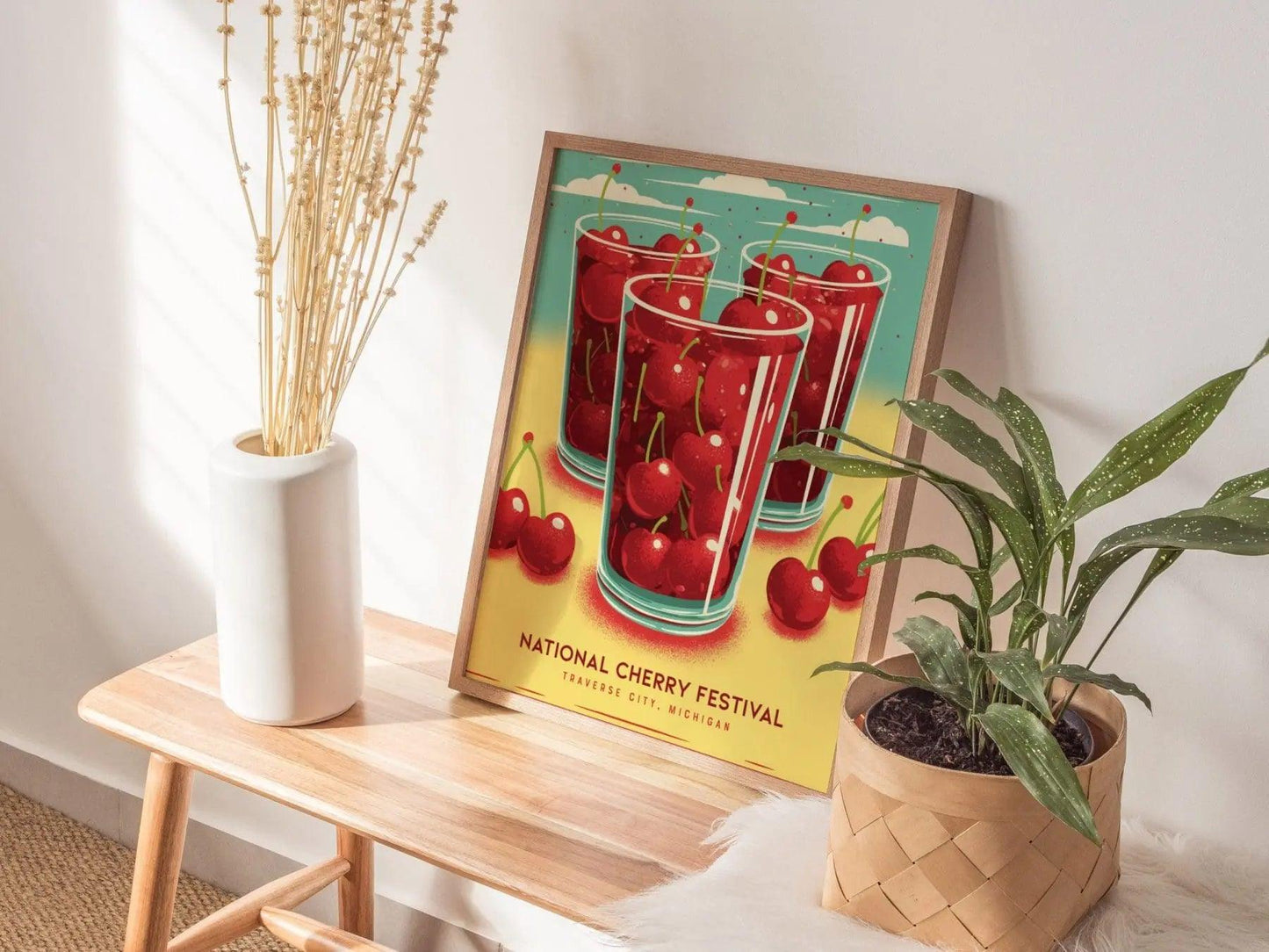 National Cherry Festival, Traverse City Michigan Poster - July Fourth Celebration, Framed/Unframed, Ideal for Festival Goers, Michigan Decor - Swell Scenes
