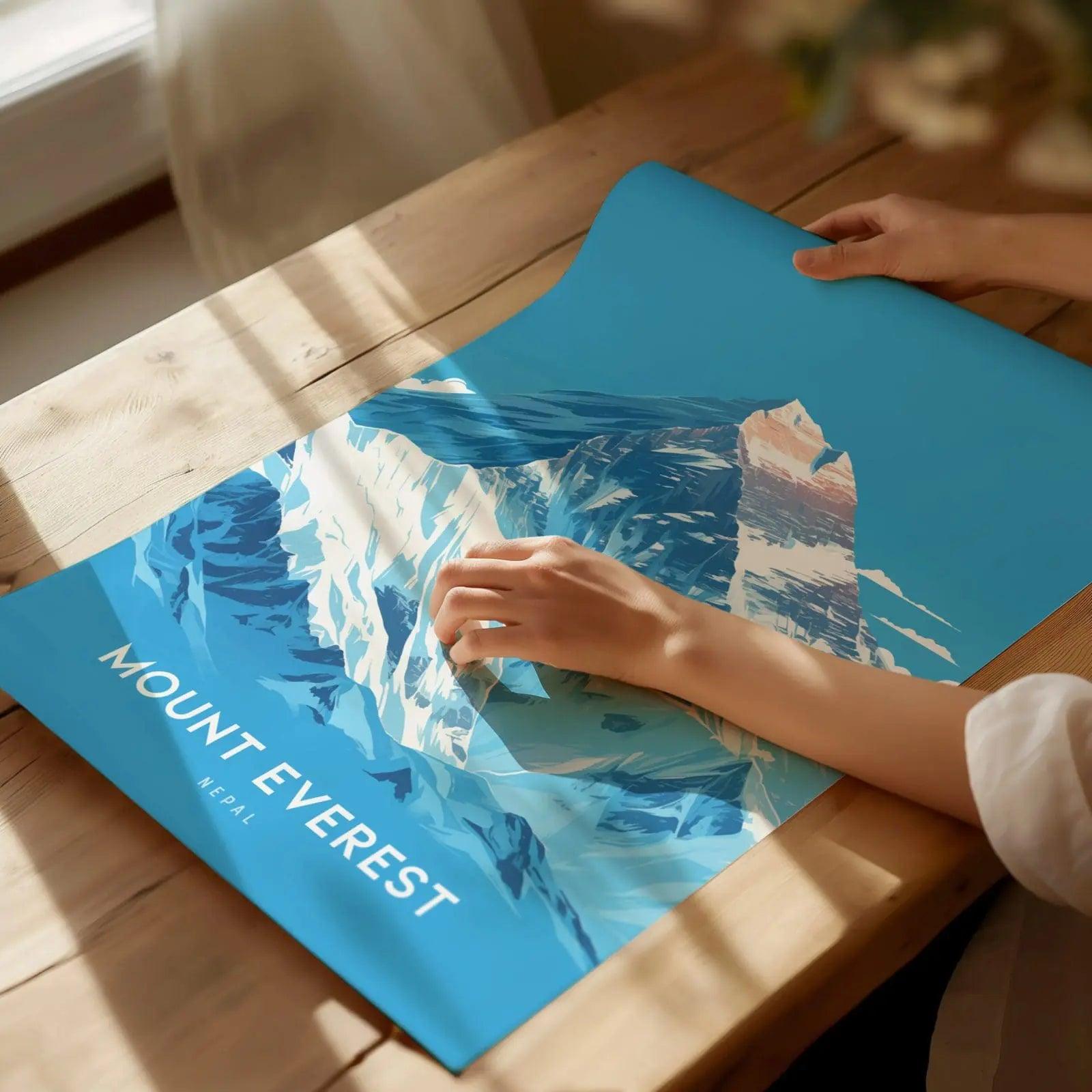 Mount Everest, Nepal Poster - Majestic Mountain Landscape, Framed/Unframed, Perfect Gift for Climbers and Adventurers, Unique Airbnb Decor - Swell Scenes