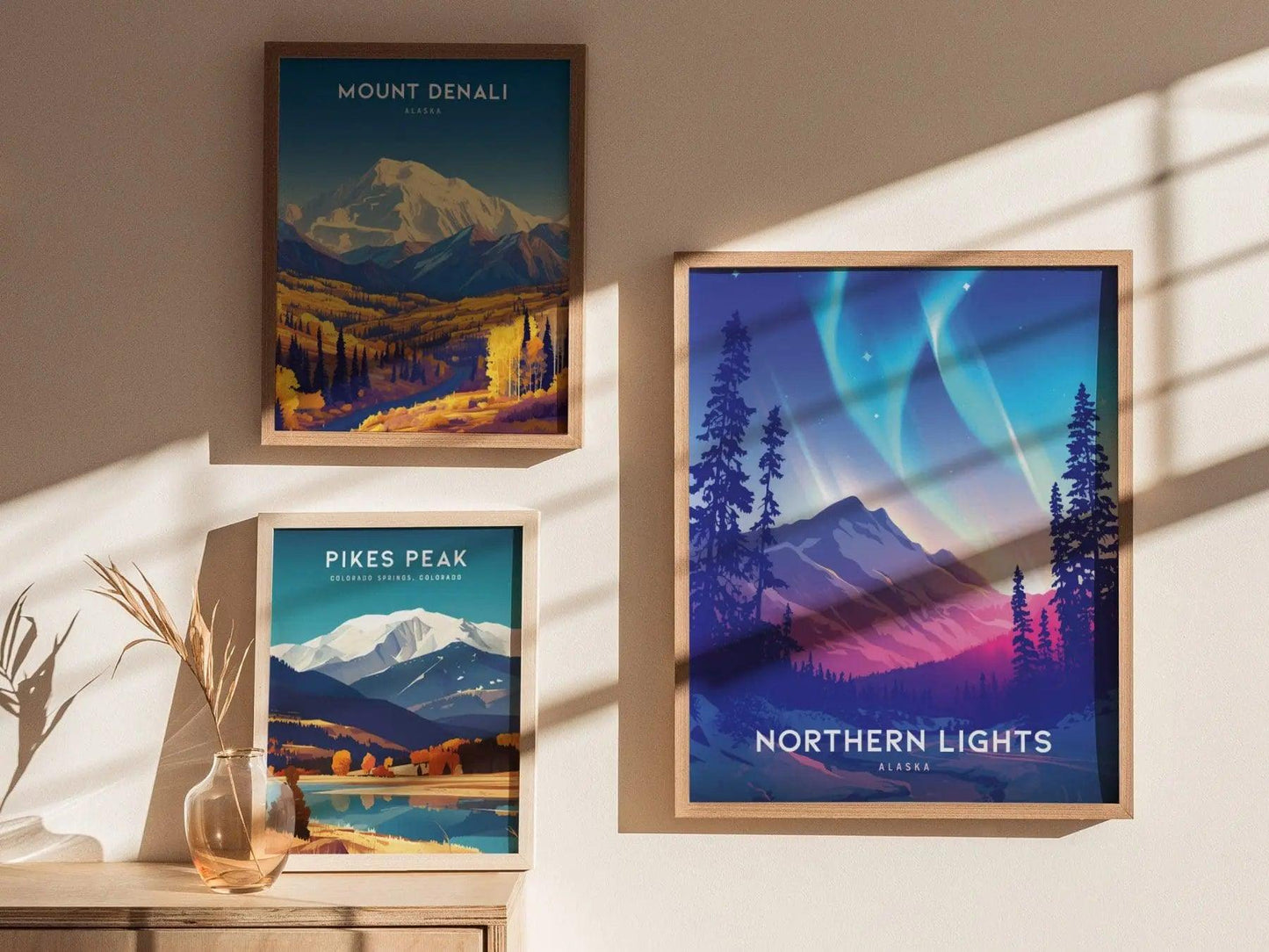 Northern Lights, Alaska Poster - Spectacular Aurora Borealis Display, Framed/Unframed, Ideal for Nature Lovers and Travelers, Home Decor - Swell Scenes