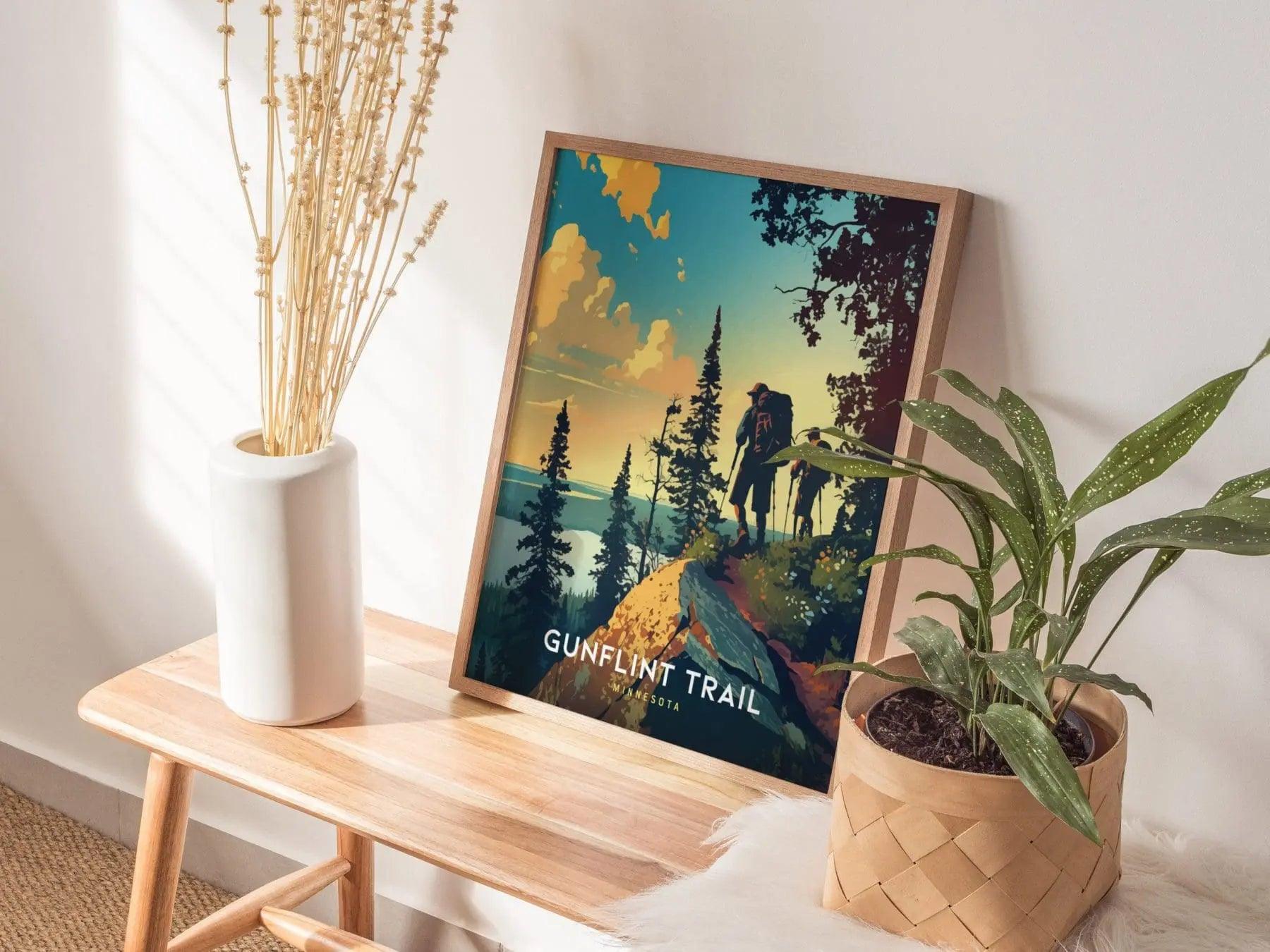 Gunflint Trail, Minnesota Poster - Enchanting Forest Trail Scene, Framed/Unframed, Perfect for Hiking Enthusiasts and Nature Lovers Gift - Swell Scenes