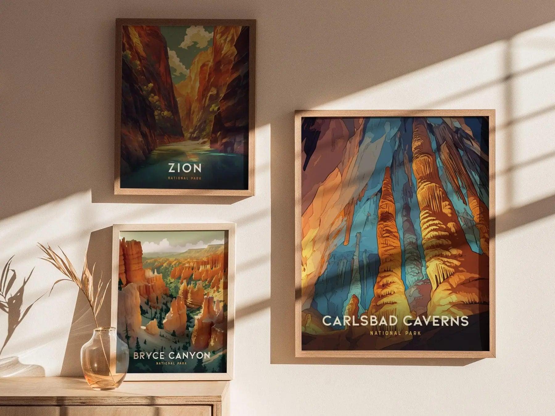 Carlsbad Caverns National Park Poster - Explore Underground Wonders, Available Framed/Unframed, Gift for Cave Explorers, National Park Art - Swell Scenes
