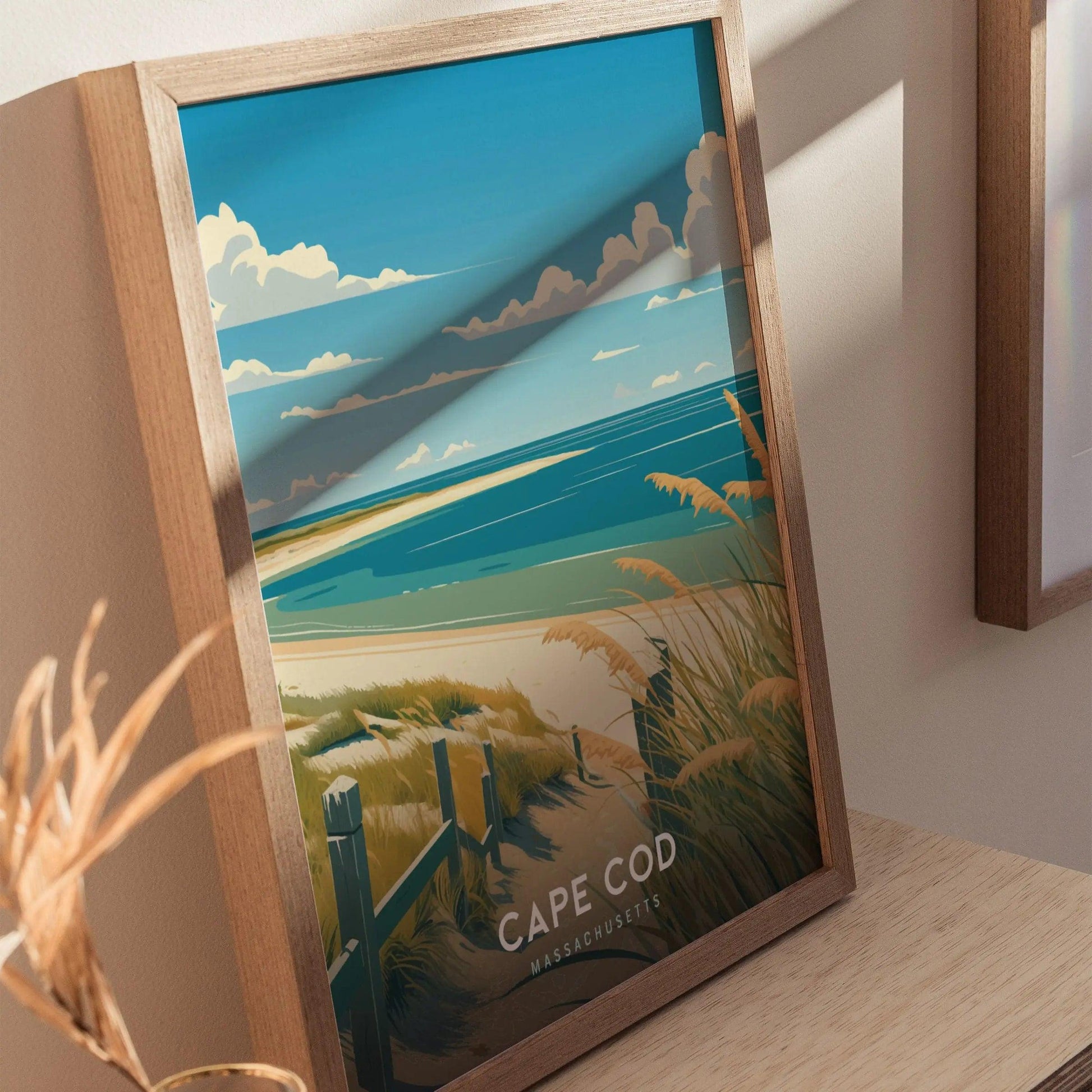 Cape Cod Travel Poster, Massachusetts - Beautiful Beach Scene, Ideal Coastal Wall Art, Available Framed or Unframed, Coastal Wall Art Decor - Swell Scenes