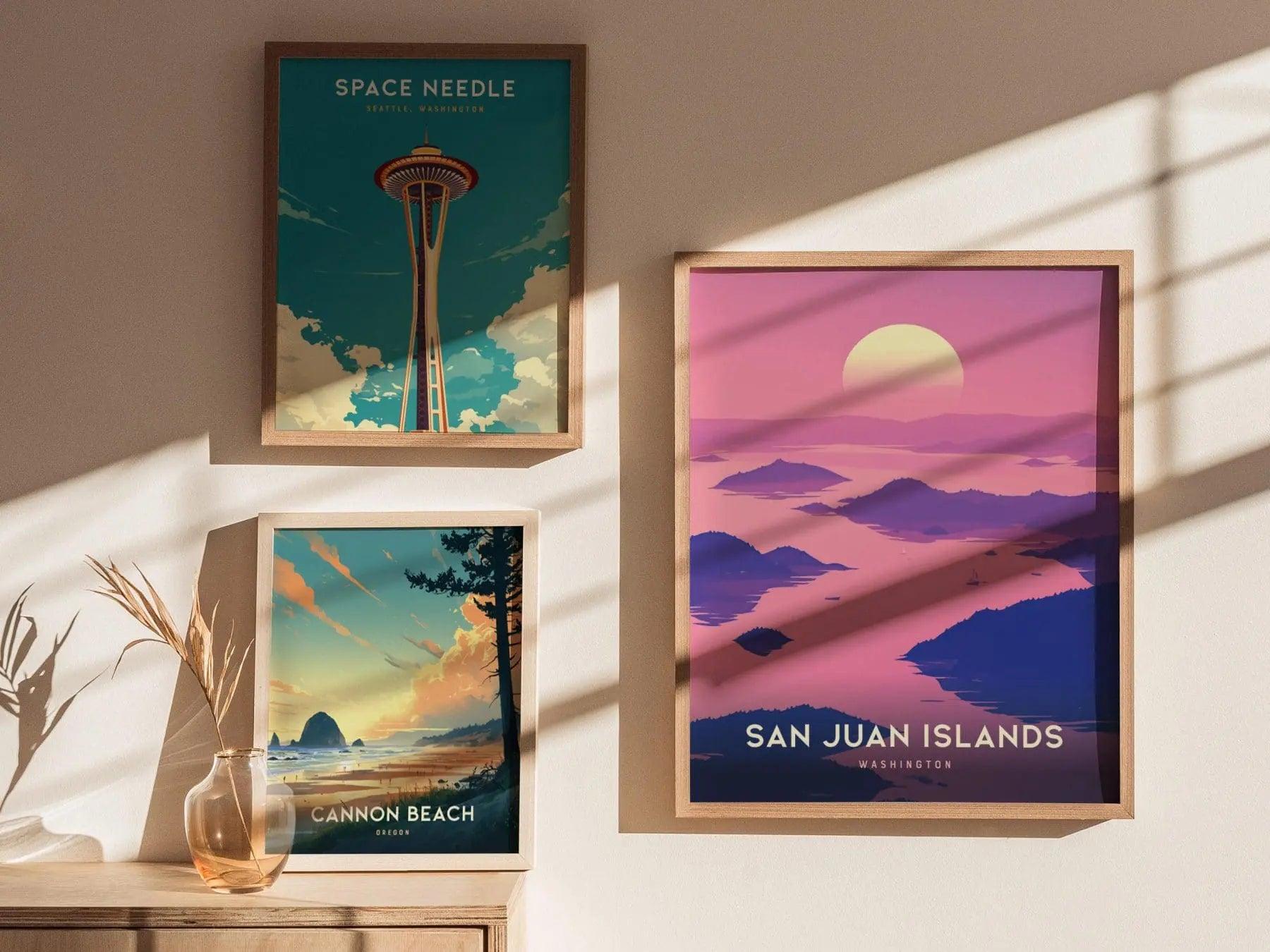 San Juan Islands, Washington Poster - Serene Coastal Scene, Available Framed or Unframed, Perfect for Home and Office Decor, Home Wall Art - Swell Scenes