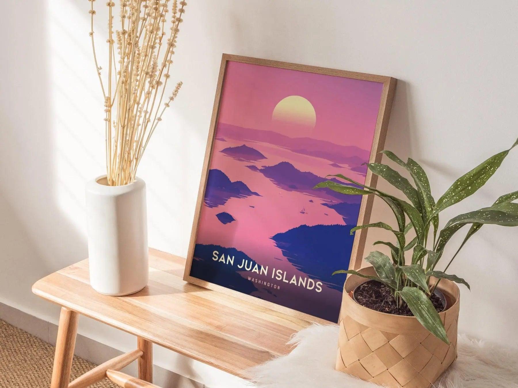 San Juan Islands, Washington Poster - Serene Coastal Scene, Available Framed or Unframed, Perfect for Home and Office Decor, Home Wall Art - Swell Scenes