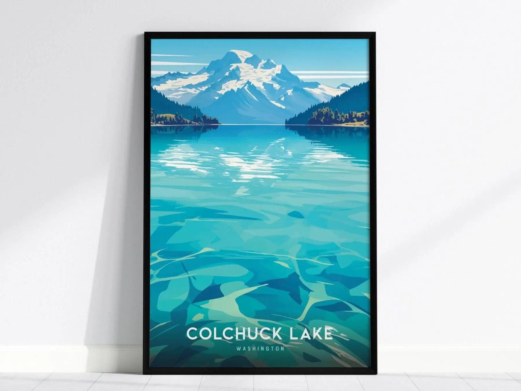 Colchuck Lake, Washington Poster - Turquoise Waters & Dragontail Peak, Available Framed/Unframed, Ideal for Nature Lovers, Pacific Northwest - Swell Scenes