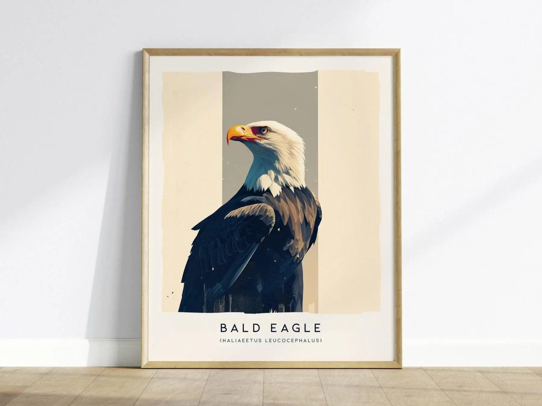 Bald Eagle Poster - Majestic American Eagle in Flight, Available Framed/Unframed, Ideal for Birdwatchers and Wildlife Admirers, Birding Gift - Swell Scenes