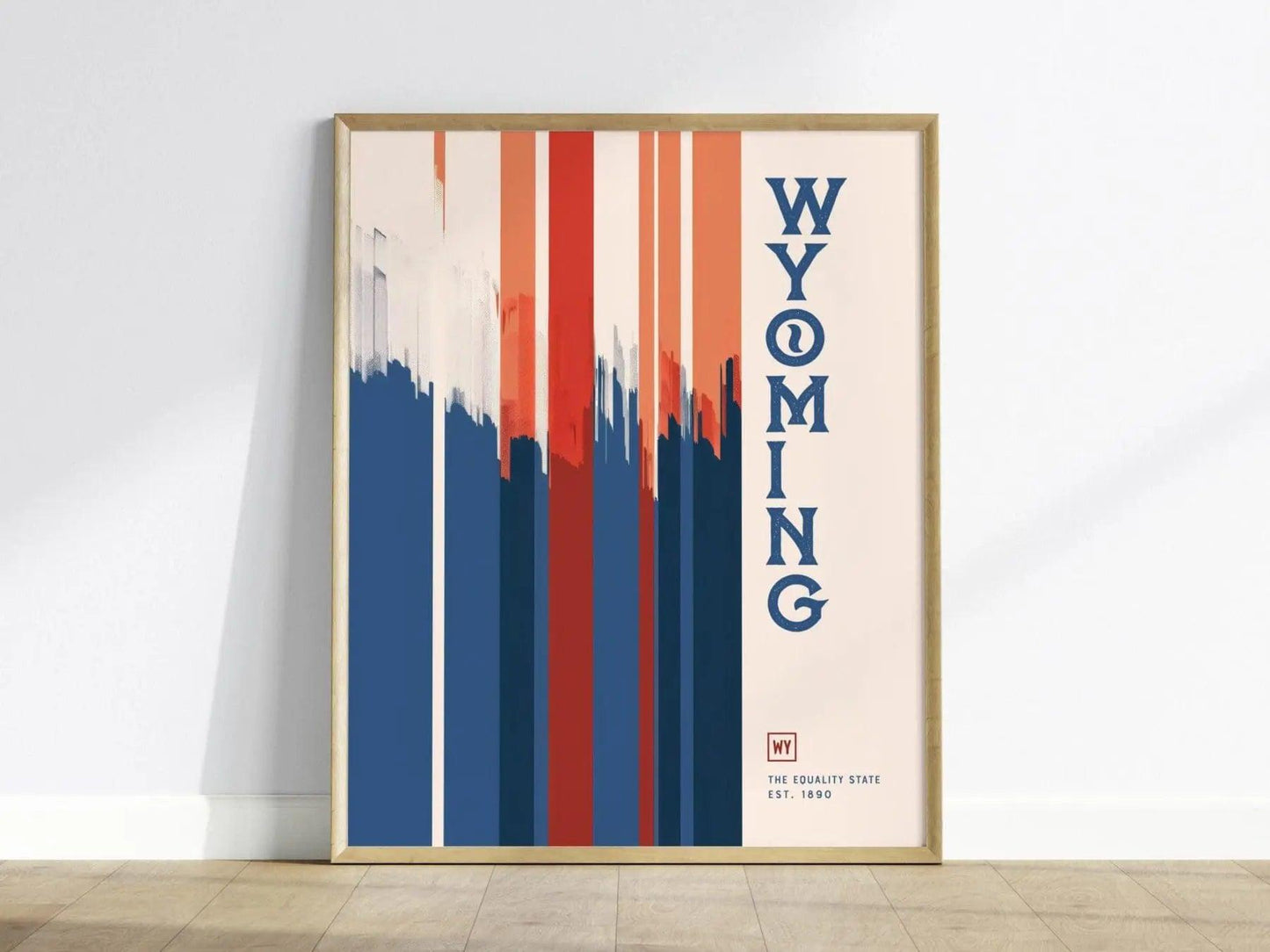 Wyoming, United States Poster - The Equality State Minimalist Landscape Poster, Available Framed/Unframed, Ideal for Modern and Rustic Decor - Swell Scenes