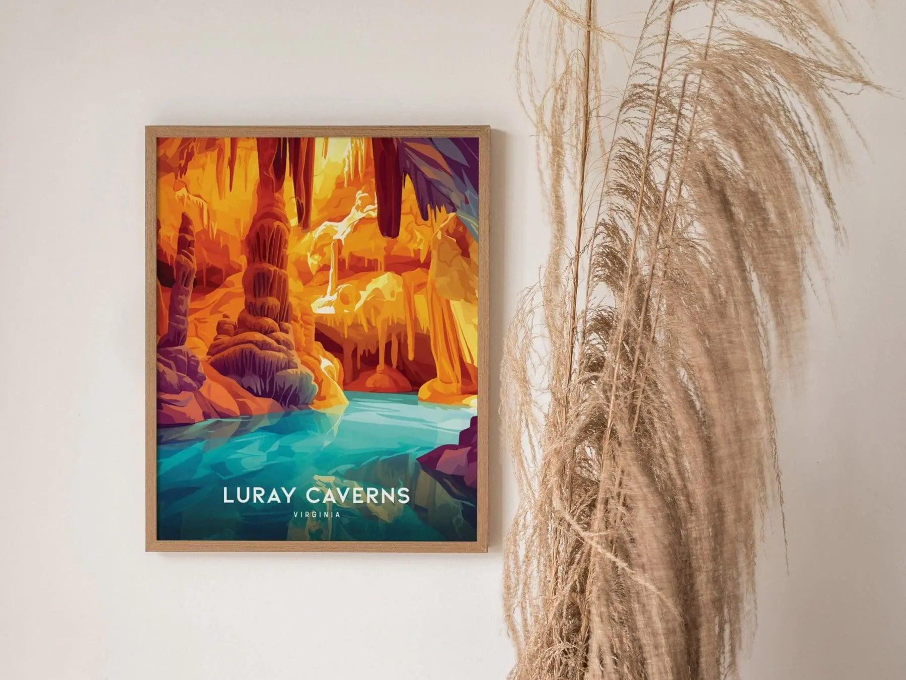 Luray Caverns, Virginia Poster - Stunning Cave Formations, Ideal for Nature and Geology Enthusiasts, Framed or Unframed, Home Decor Wall Art - Swell Scenes