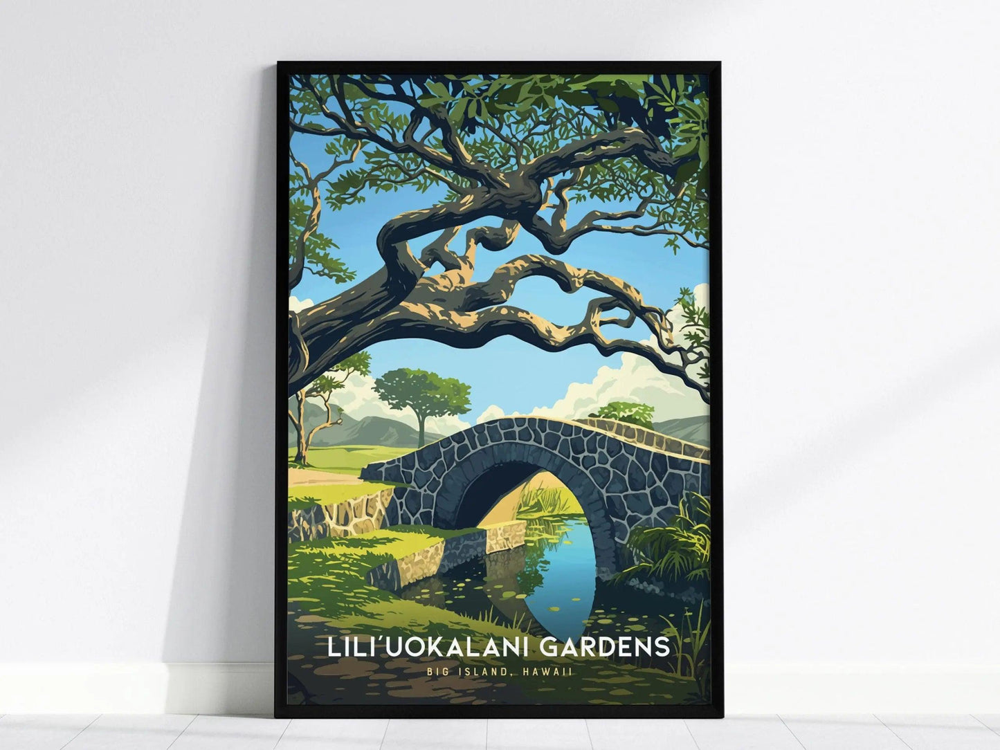 Lili'uokalani Gardens, Big Island Hawaii Poster - Serene Japanese Gardens, Ideal for Home Decor and Wedding Gifts, Anniversary Present - Swell Scenes