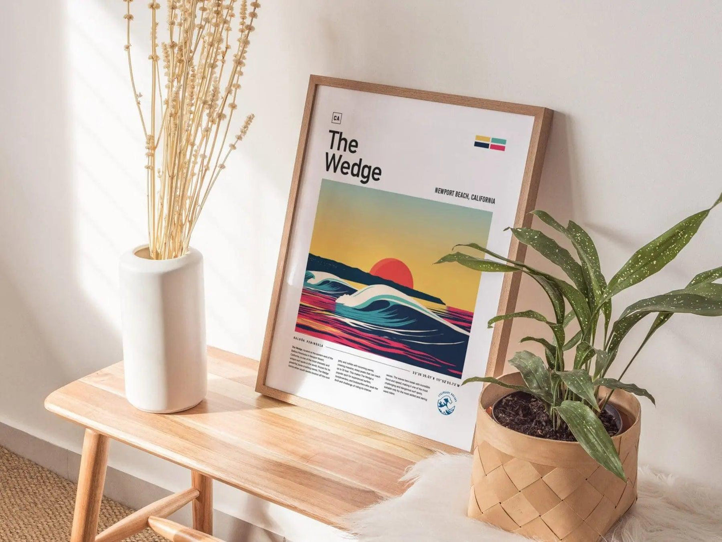 The Wedge Surf Spot Balboa Beach Framed Poster