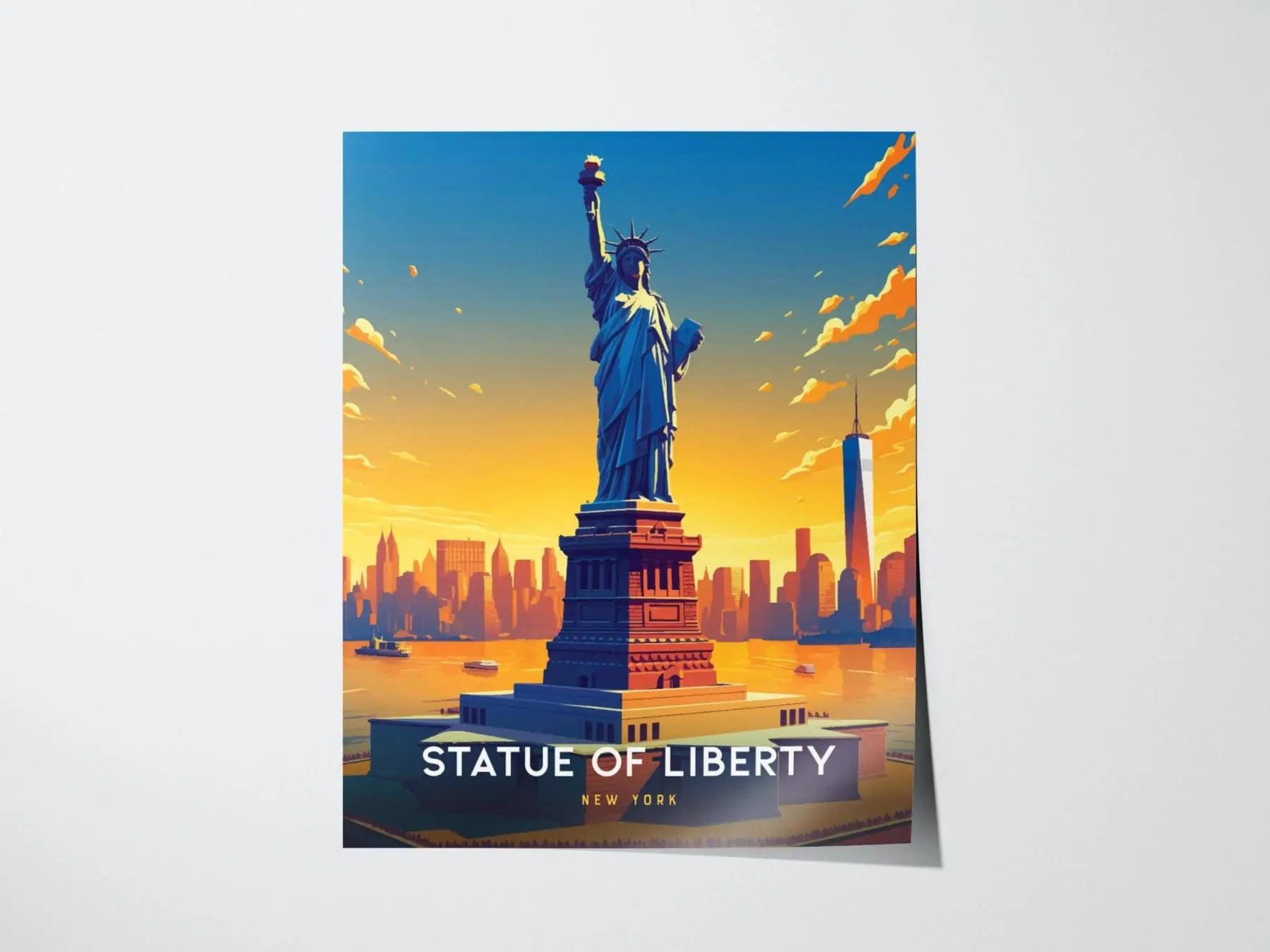 Statue of Liberty, New York Poster - Iconic Freedom Symbol, Available Framed/Unframed, Perfect for History Enthusiasts and Home Decor Art - Swell Scenes