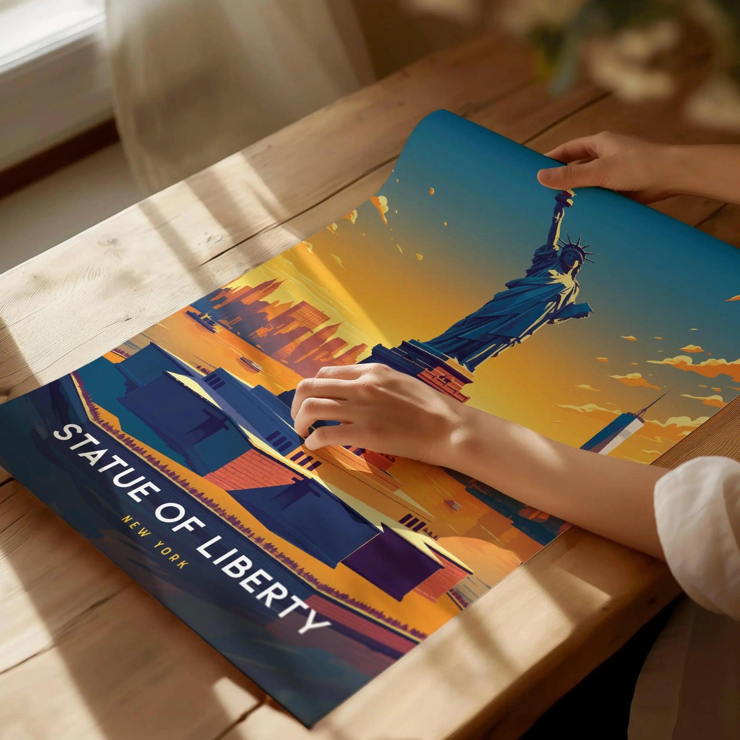Statue of Liberty, New York Poster - Iconic Freedom Symbol, Available Framed/Unframed, Perfect for History Enthusiasts and Home Decor Art - Swell Scenes