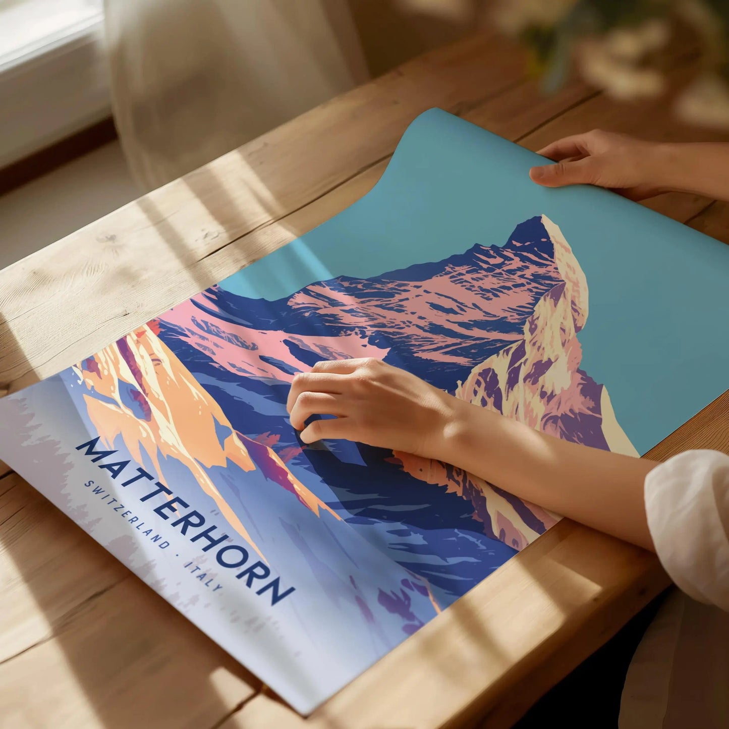 Matterhorn Mountain Poster - Iconic Alpine Peak, Available Framed/Unframed, Perfect for Climbers and Nature Enthusiasts, Home Wall Art Decor - Swell Scenes
