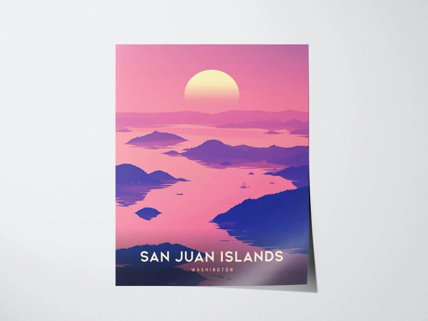San Juan Islands, Washington Poster - Serene Coastal Scene, Available Framed or Unframed, Perfect for Home and Office Decor, Home Wall Art - Swell Scenes