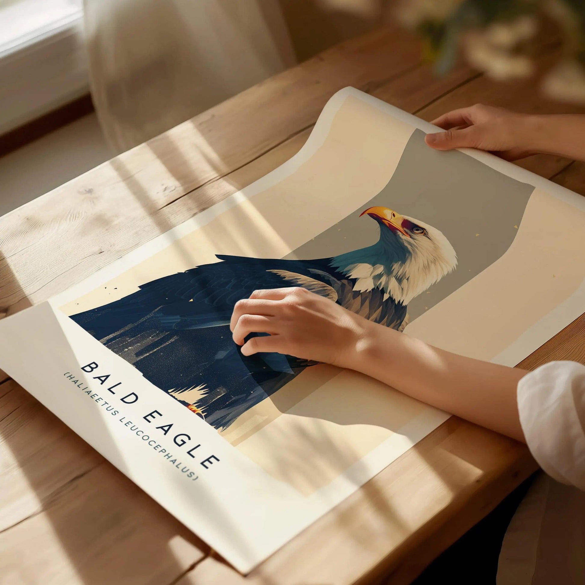 Bald Eagle Poster - Majestic American Eagle in Flight, Available Framed/Unframed, Ideal for Birdwatchers and Wildlife Admirers, Birding Gift - Swell Scenes