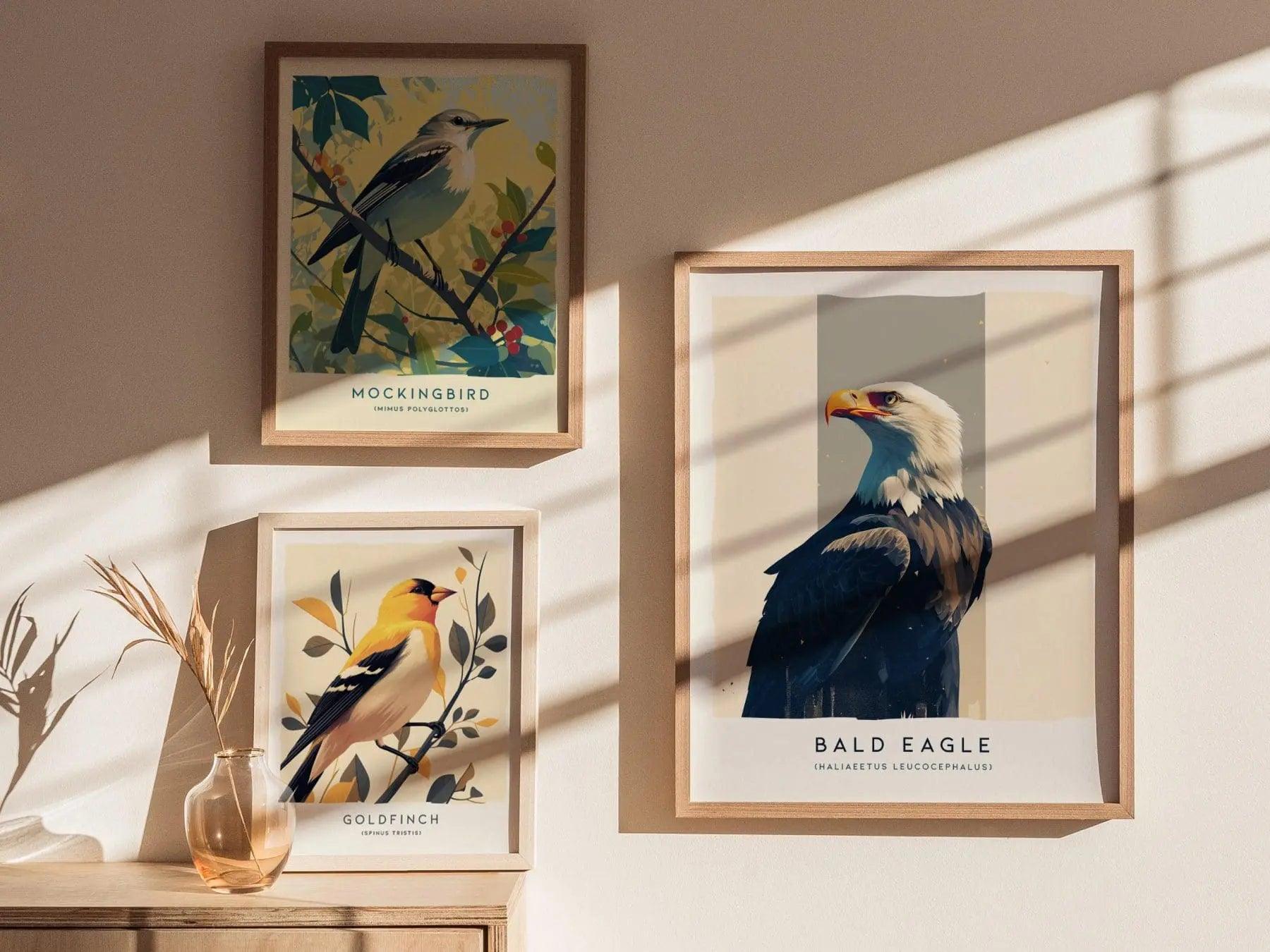 Bald Eagle Poster - Majestic American Eagle in Flight, Available Framed/Unframed, Ideal for Birdwatchers and Wildlife Admirers, Birding Gift - Swell Scenes