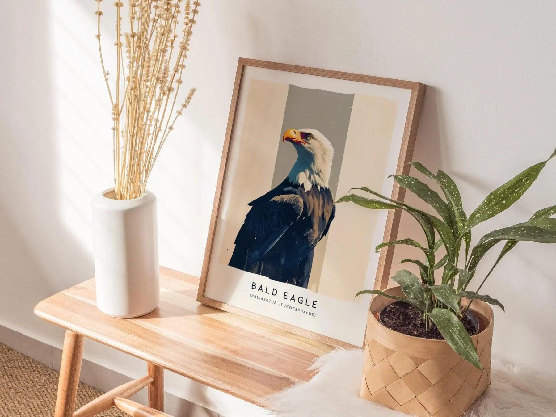 Bald Eagle Poster - Majestic American Eagle in Flight, Available Framed/Unframed, Ideal for Birdwatchers and Wildlife Admirers, Birding Gift - Swell Scenes