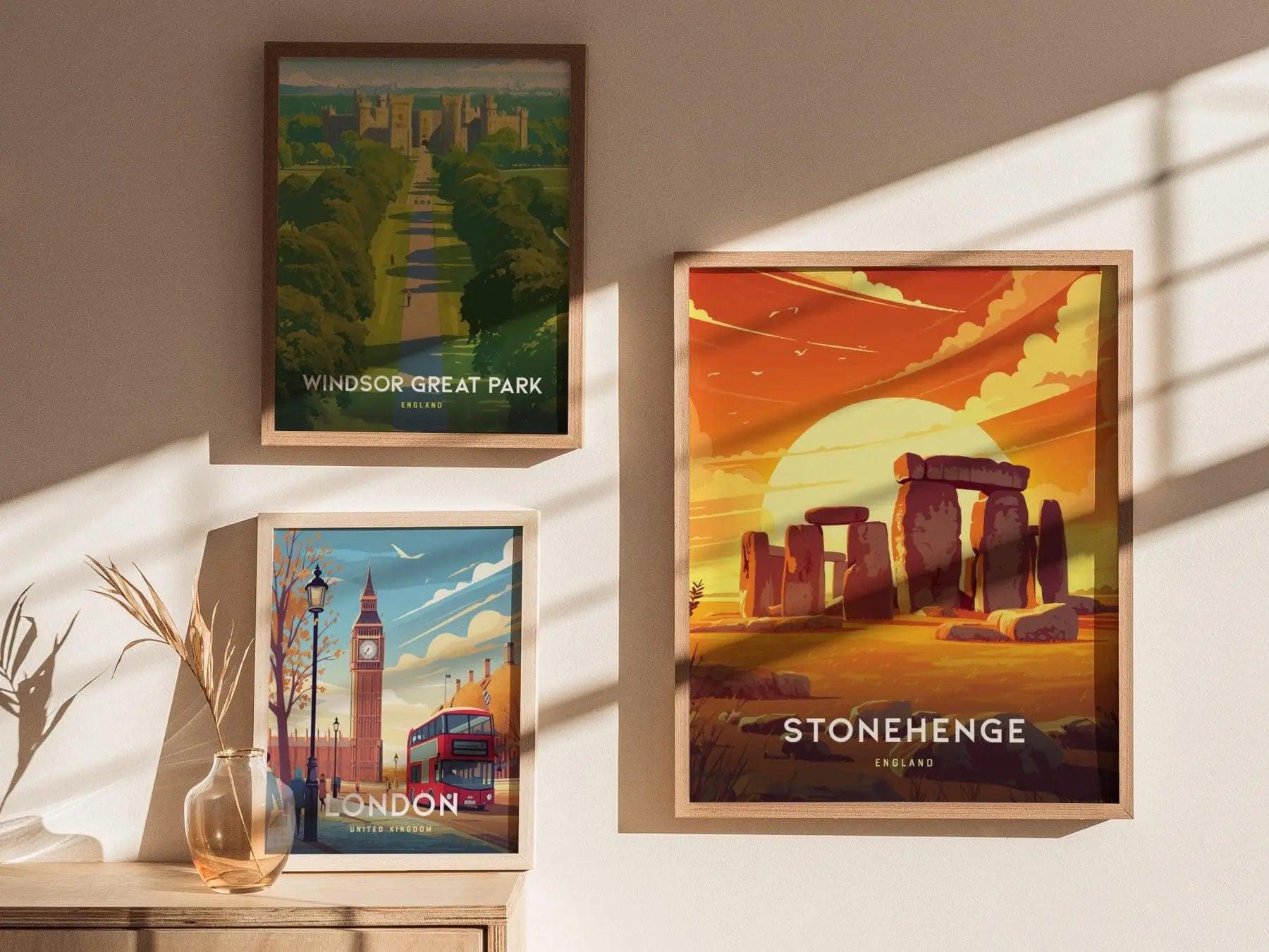 Stonehenge, England Poster - Mystical Monoliths Framed or Unframed Art, Perfect for History Buffs and Travel Enthusiasts, Home Wall Decor - Swell Scenes