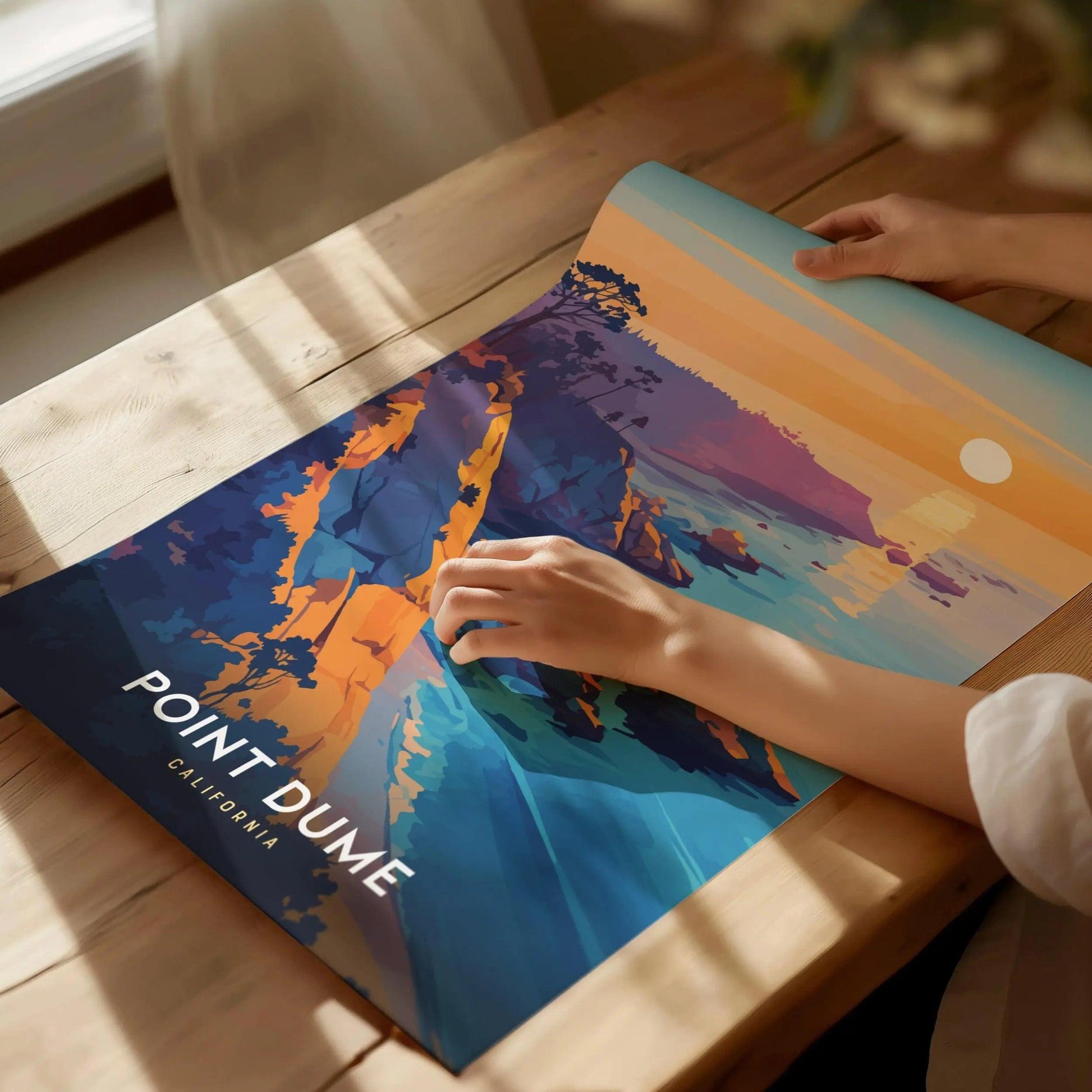 Point Dume, California Poster - Majestic Cliffs and Ocean Views, Ideal for Engagement Gifts, Available Framed or Unframed, Home Wall Decor - Swell Scenes