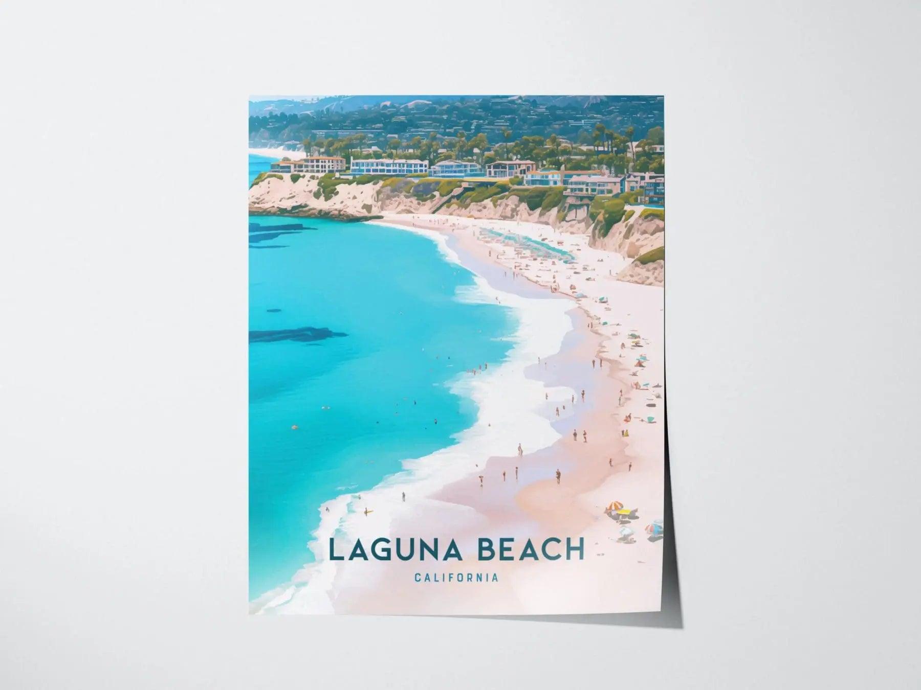 Laguna Beach, California Poster - Scenic Coastal Artwork, Available Framed/Unframed, Perfect California Coast Gift, Coastal Wall Art Decor - Swell Scenes
