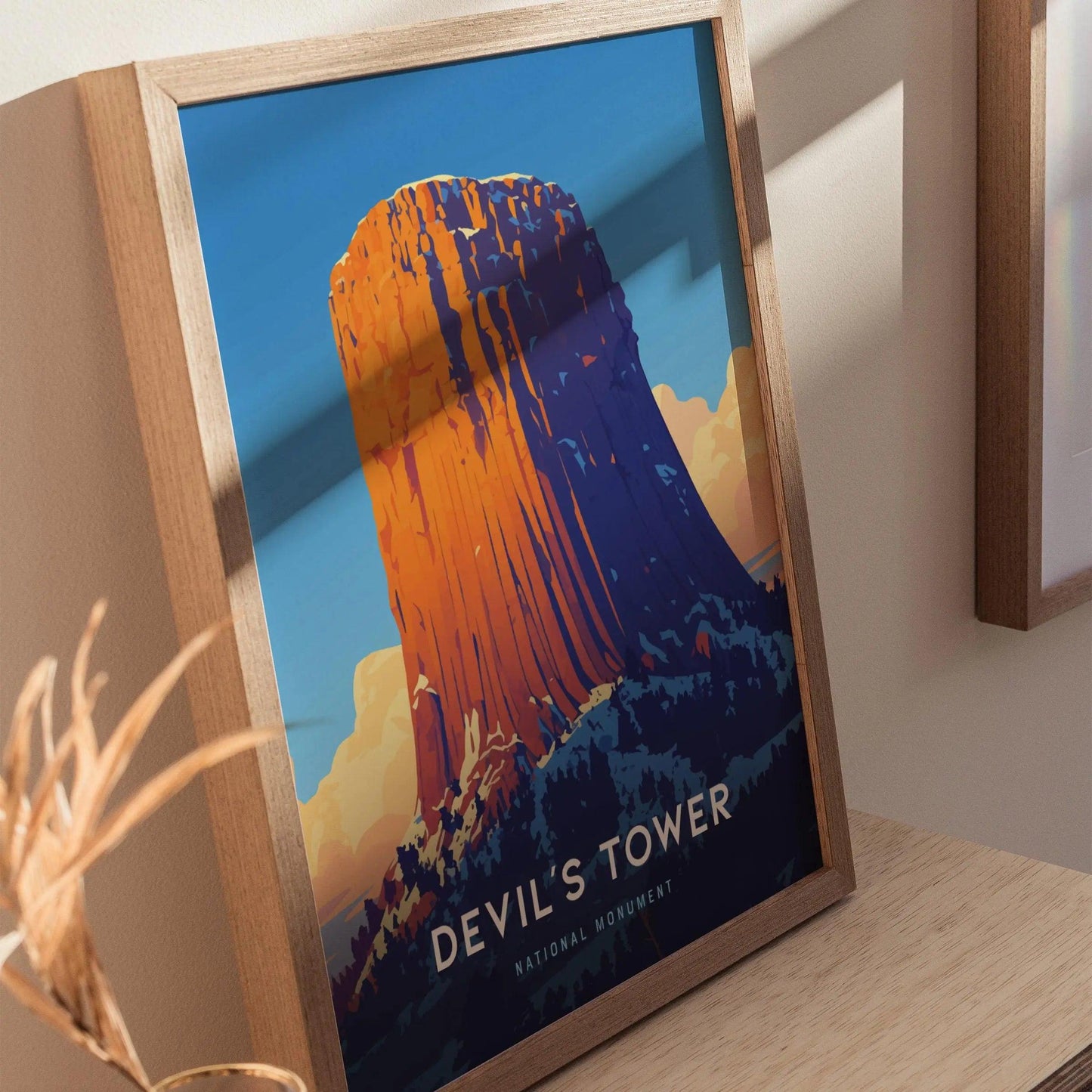 Devil's Tower National Monument Poster - Iconic Wyoming Landmark, Available Framed/Unframed, Perfect Gift for Hikers and Travelers - Swell Scenes