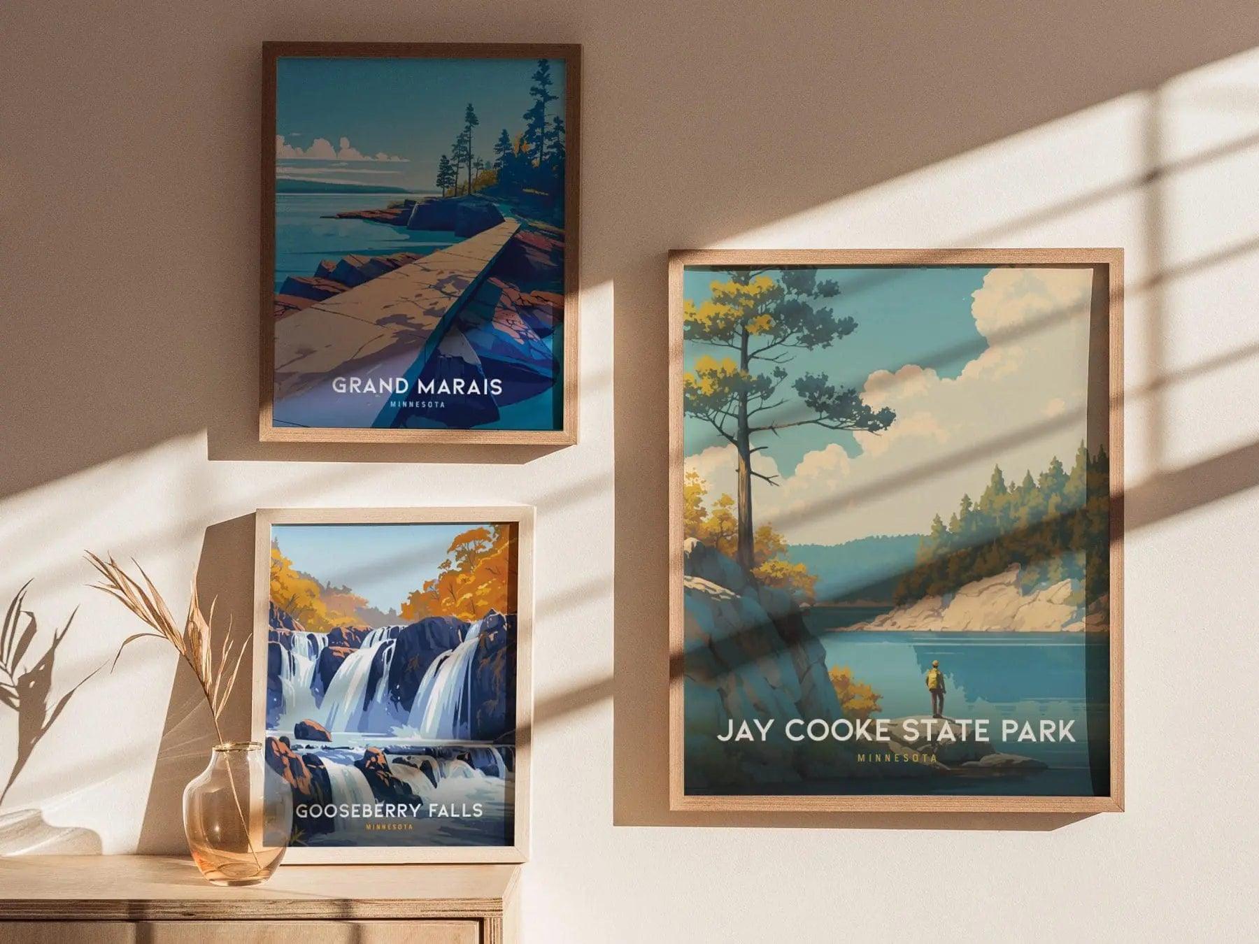 Jay Cooke State Park, Minnesota Poster - Hiker Along the River Scene, Available Framed or Unframed, Perfect Gift for Nature Lovers, MN Decor - Swell Scenes