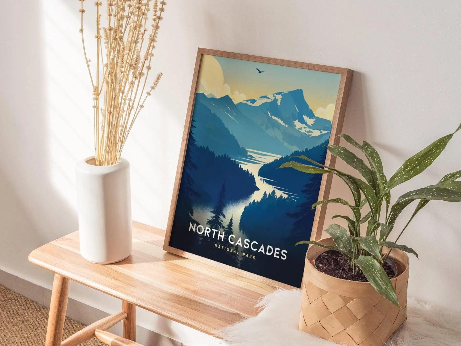 North Cascades National Park, Washington Poster - Diablo Overlook Scenic View, Available Framed/Unframed, Ideal for Nature Enthusiasts - Swell Scenes