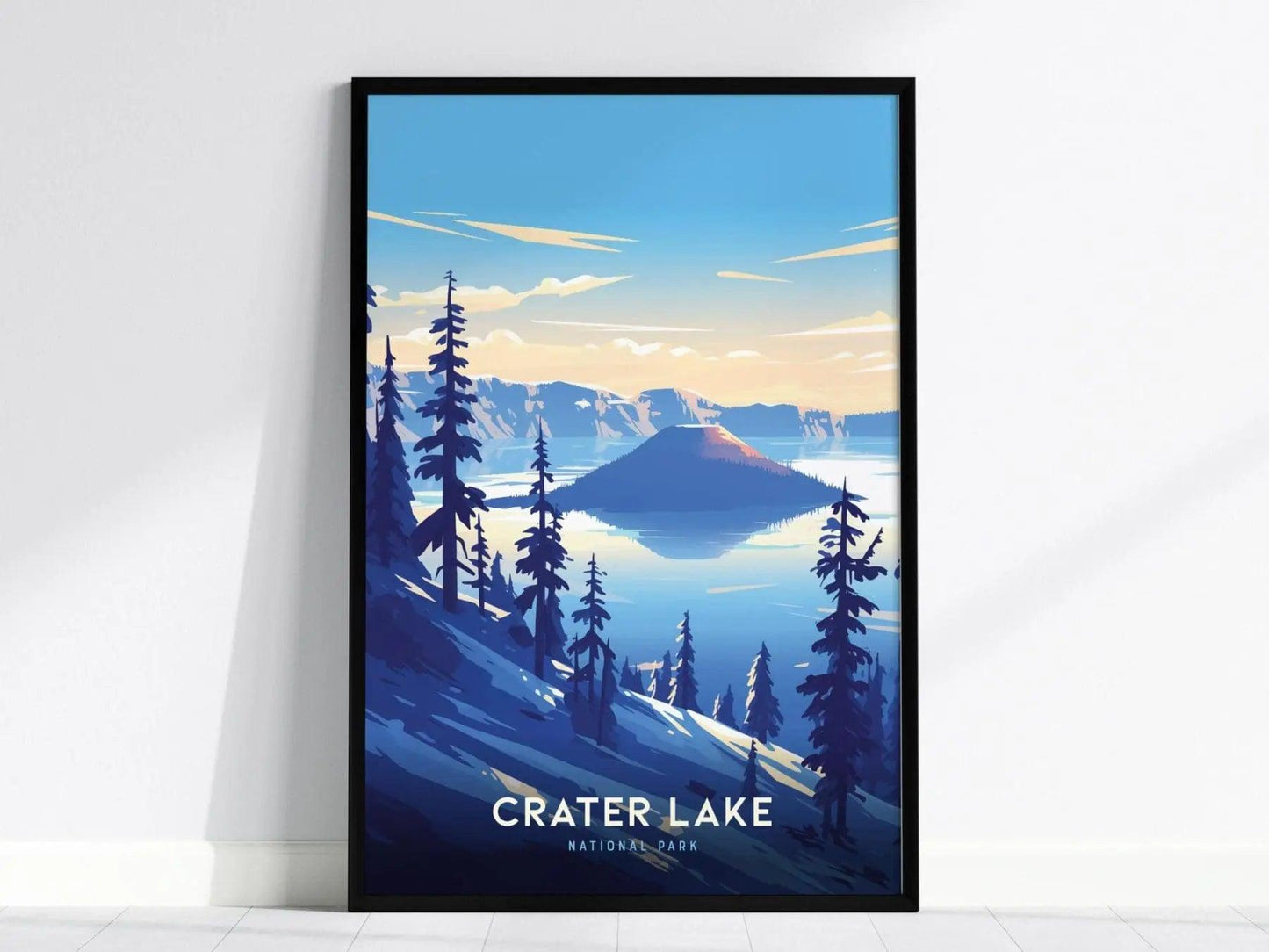 Crater Lake National Park, Oregon Poster - Vibrant Landscape Art, Available Framed or Unframed, Crater Lake Travel Print, National Park Gift - Swell Scenes