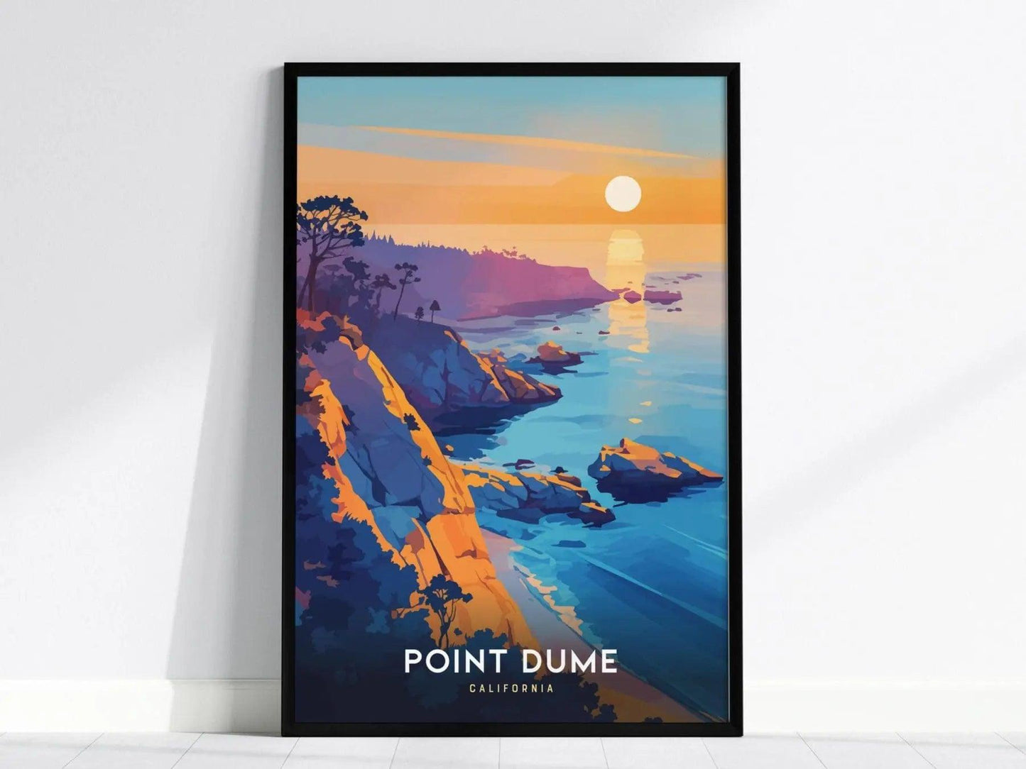 Point Dume, California Poster - Majestic Cliffs and Ocean Views, Ideal for Engagement Gifts, Available Framed or Unframed, Home Wall Decor - Swell Scenes
