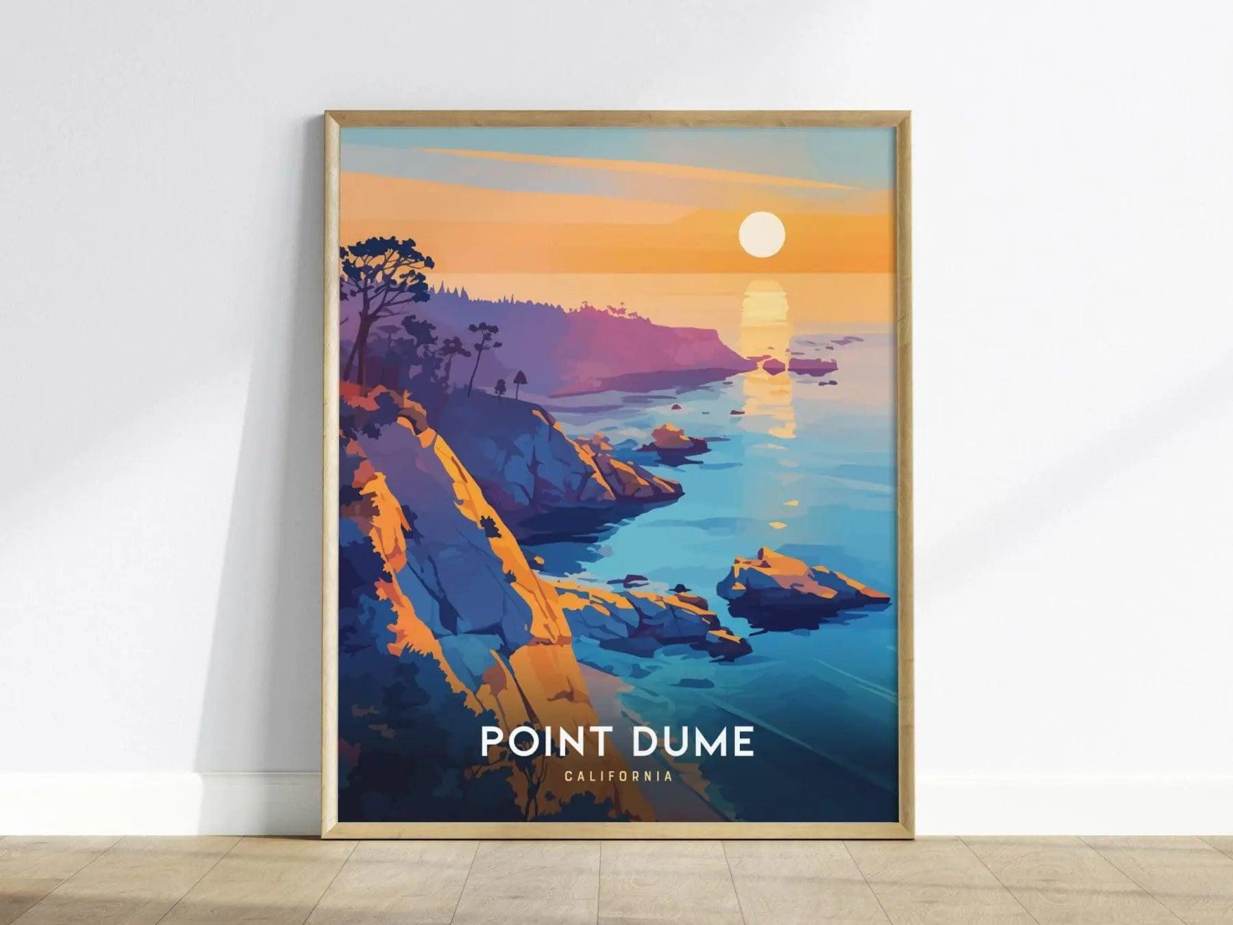 Point Dume, California Poster - Majestic Cliffs and Ocean Views, Ideal for Engagement Gifts, Available Framed or Unframed, Home Wall Decor - Swell Scenes