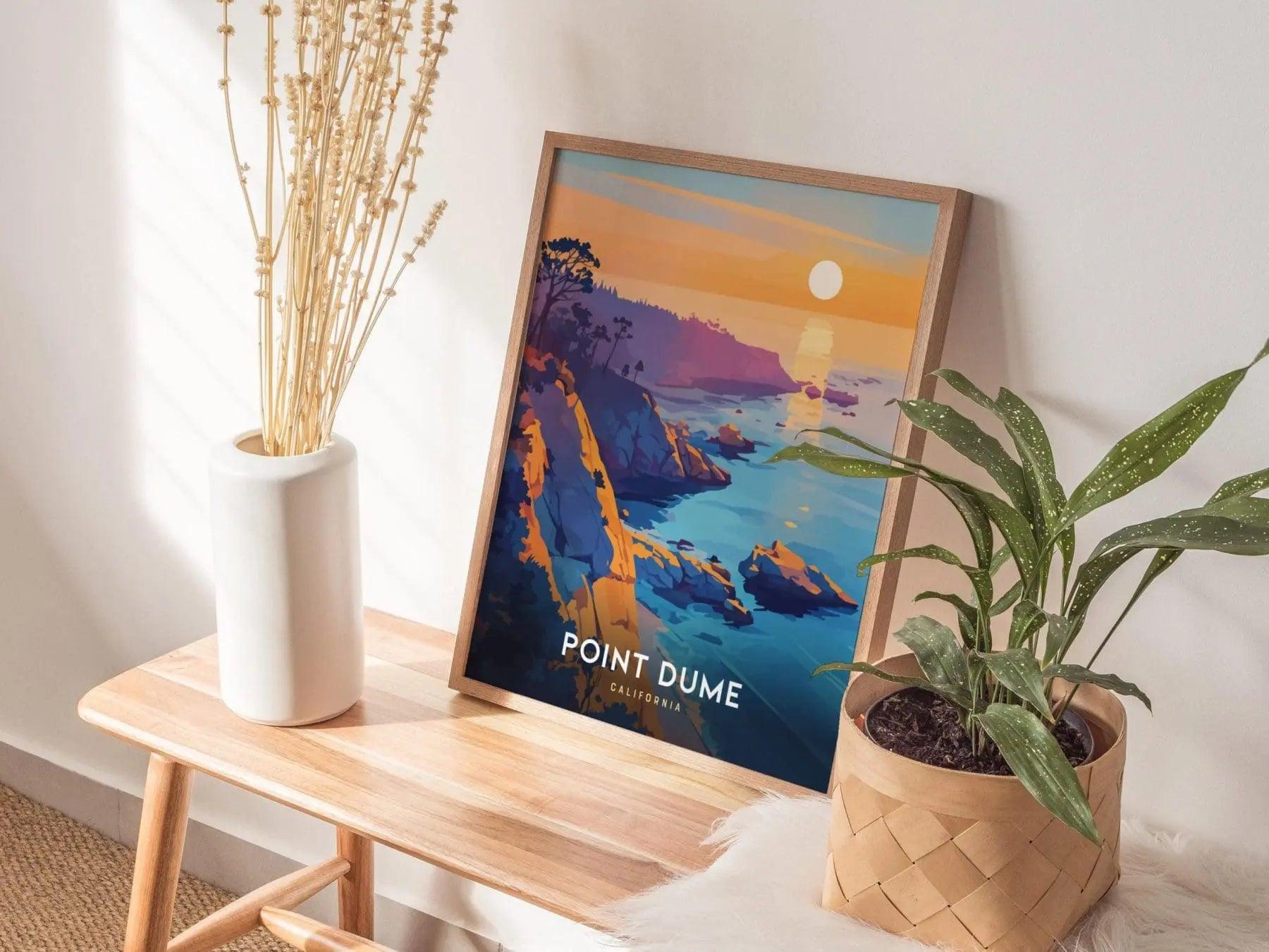 Point Dume, California Poster - Majestic Cliffs and Ocean Views, Ideal for Engagement Gifts, Available Framed or Unframed, Home Wall Decor - Swell Scenes