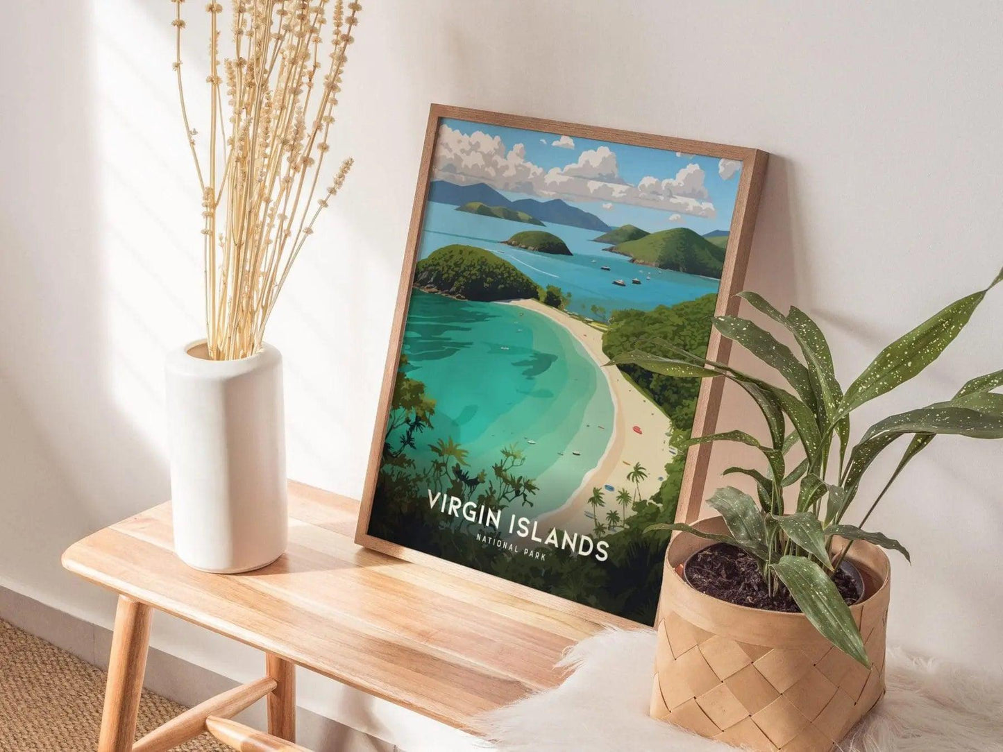 Virgin Islands National Park, St. Thomas Poster - Trunk Bay Poster, Available Framed/Unframed, Caribbean Decor, National Park Gift - Swell Scenes