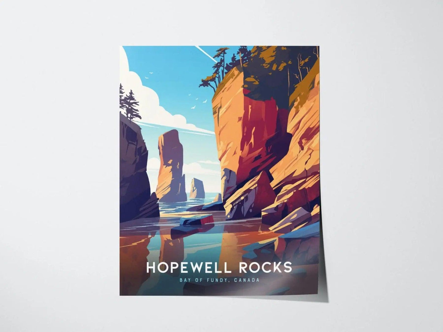 Hopewell Rocks, Bay of Fundy, Canada Poster - Iconic Tidal Formations Art, Available Framed/Unframed, Perfect for Coastal Wall Decor - Swell Scenes