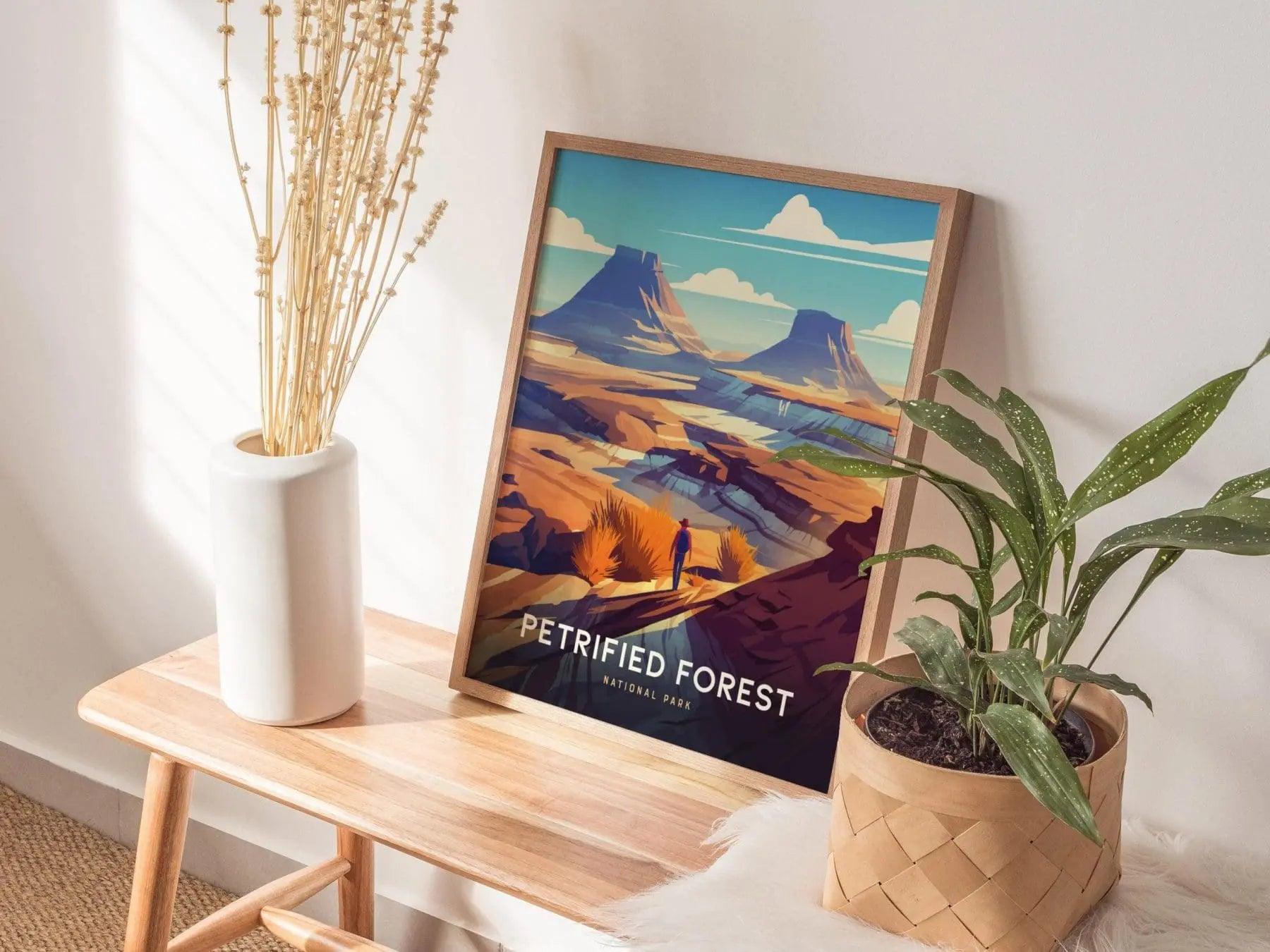 Petrified Forest National Park, Arizona Poster - Ancient Woodlands Preserved, Available Framed/Unframed, Ideal for National Park Hikers - Swell Scenes
