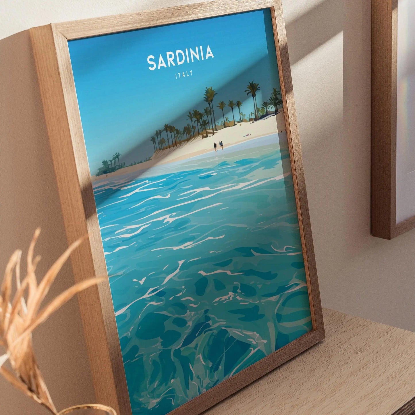 Sardinia, Italy Poster - Idyllic Beach View, Available Framed/Unframed, Perfect Mediterranean Decor, European Home or Office Wall Art Decor - Swell Scenes
