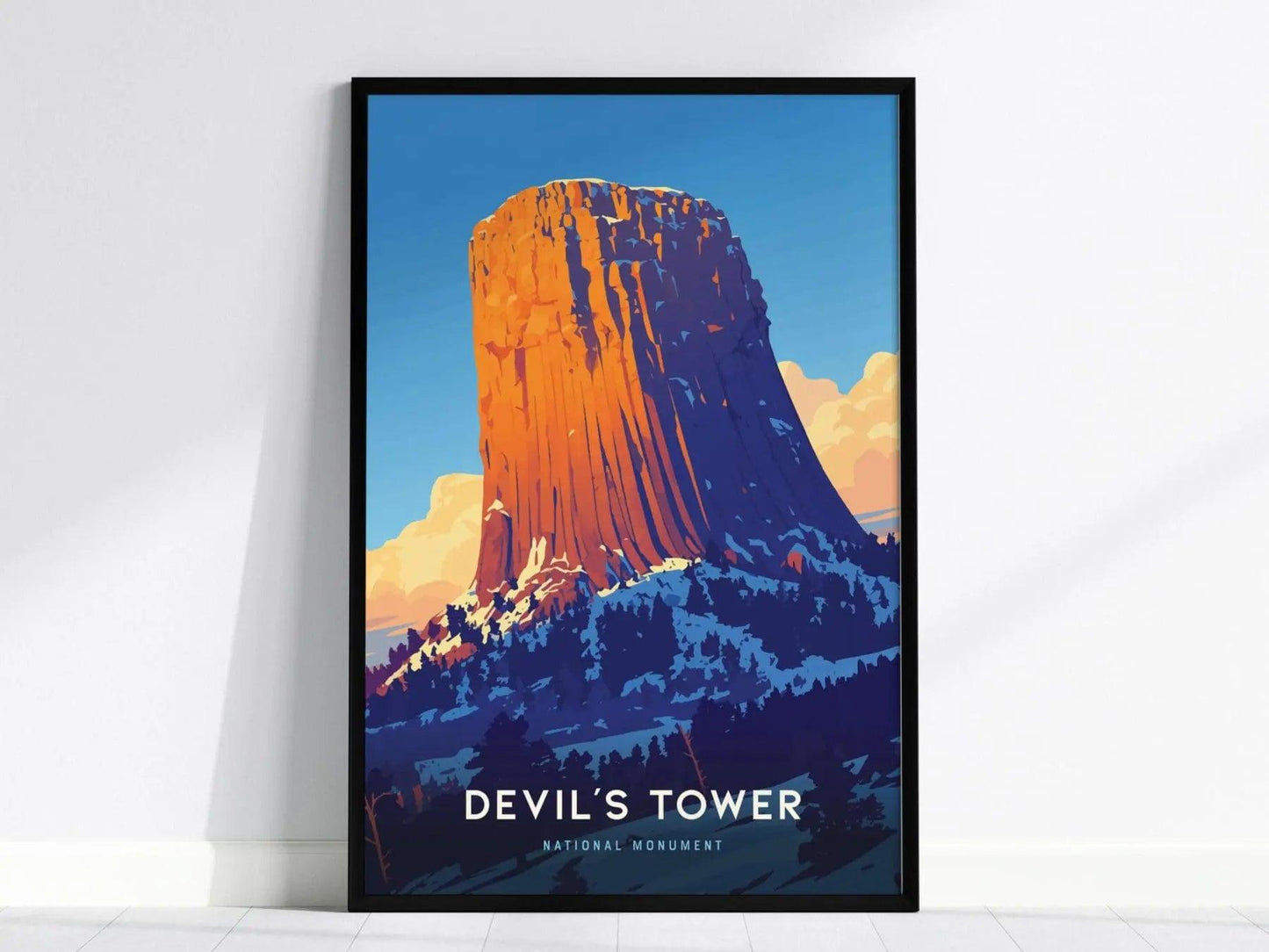 Devil's Tower National Monument Poster - Iconic Wyoming Landmark, Available Framed/Unframed, Perfect Gift for Hikers and Travelers - Swell Scenes